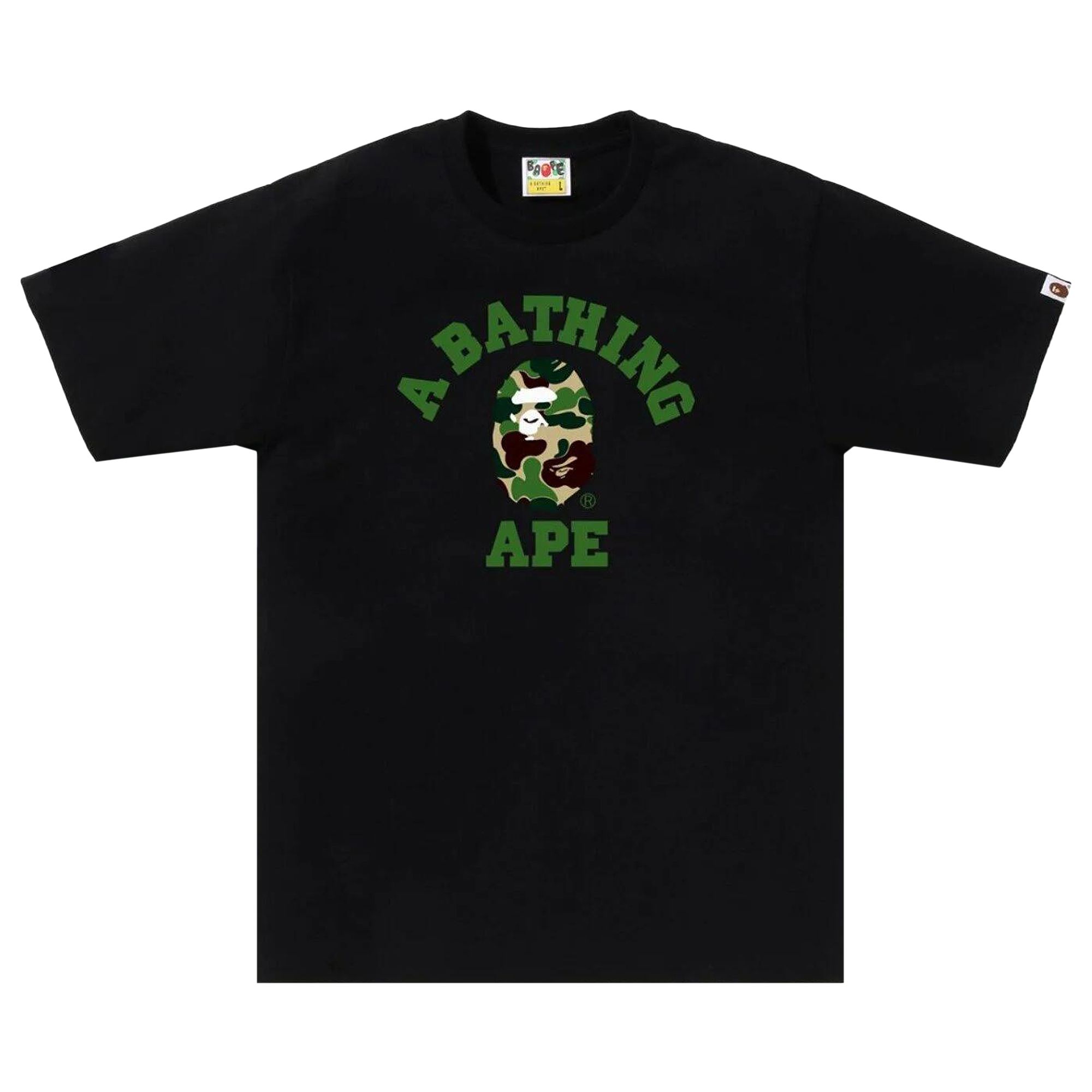 Pre-owned Bape Abc Camo College Tee 'black/green' | Men's Size S