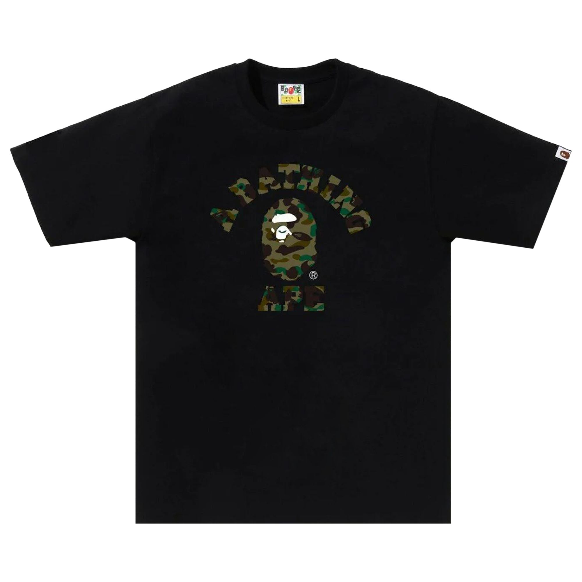 Pre-owned Bape 1st Camo College Tee 'black/green' | Men's Size Xl