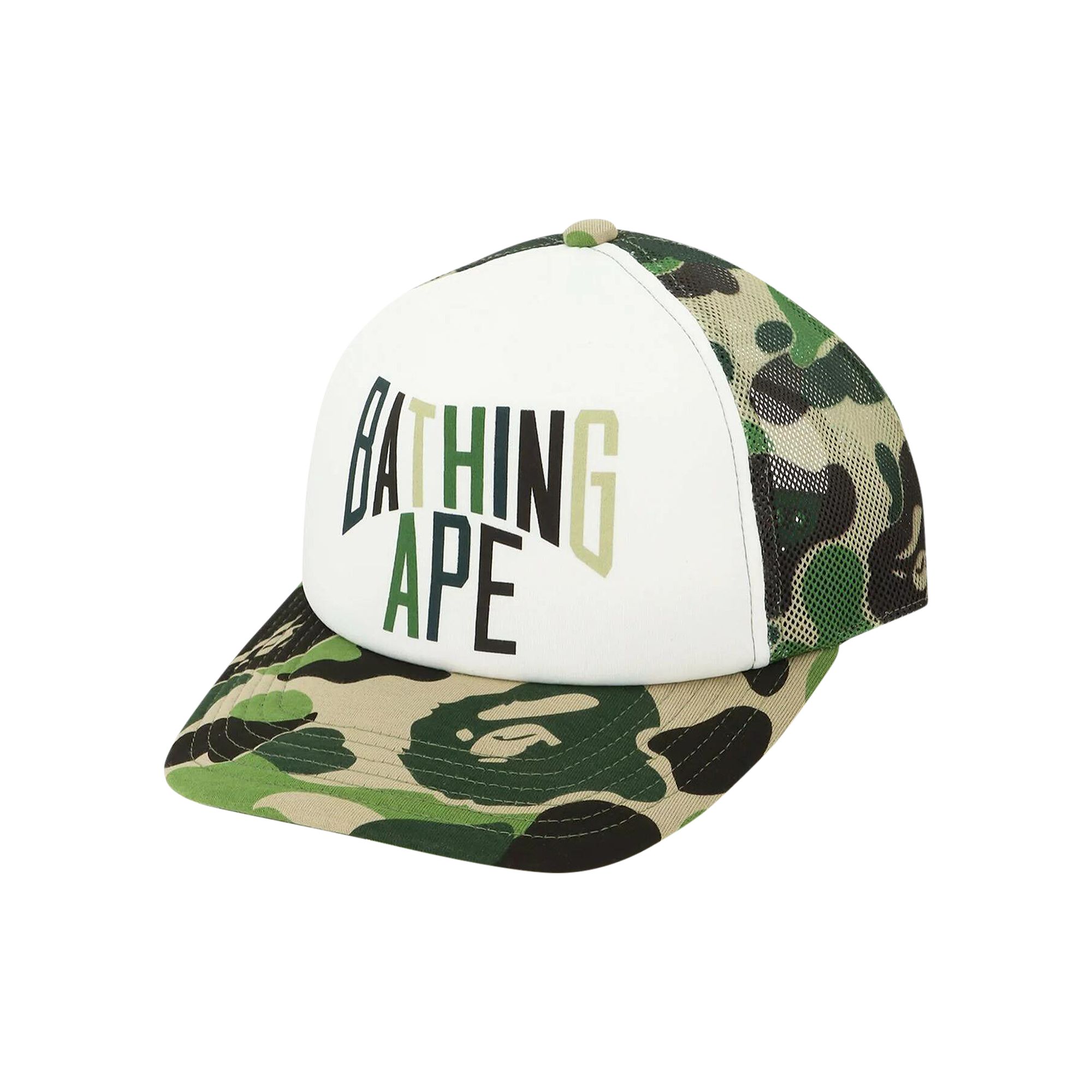 Pre-owned Bape Abc Camo Nyc Logo Mesh Cap 'green' | Men's Size Onesize