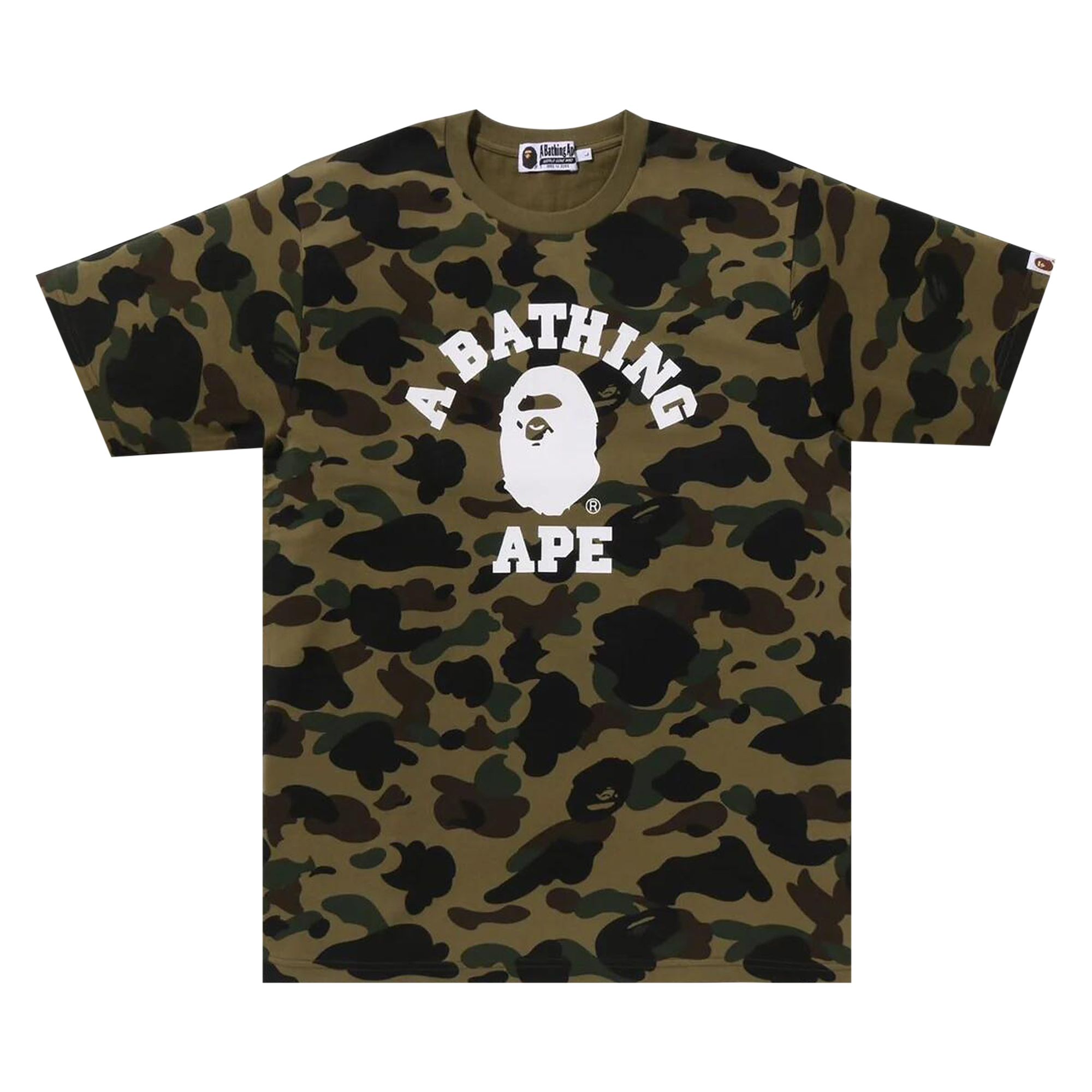 Pre-owned Bape 1st Camo College Tee 'green' | Men's Size Xxl