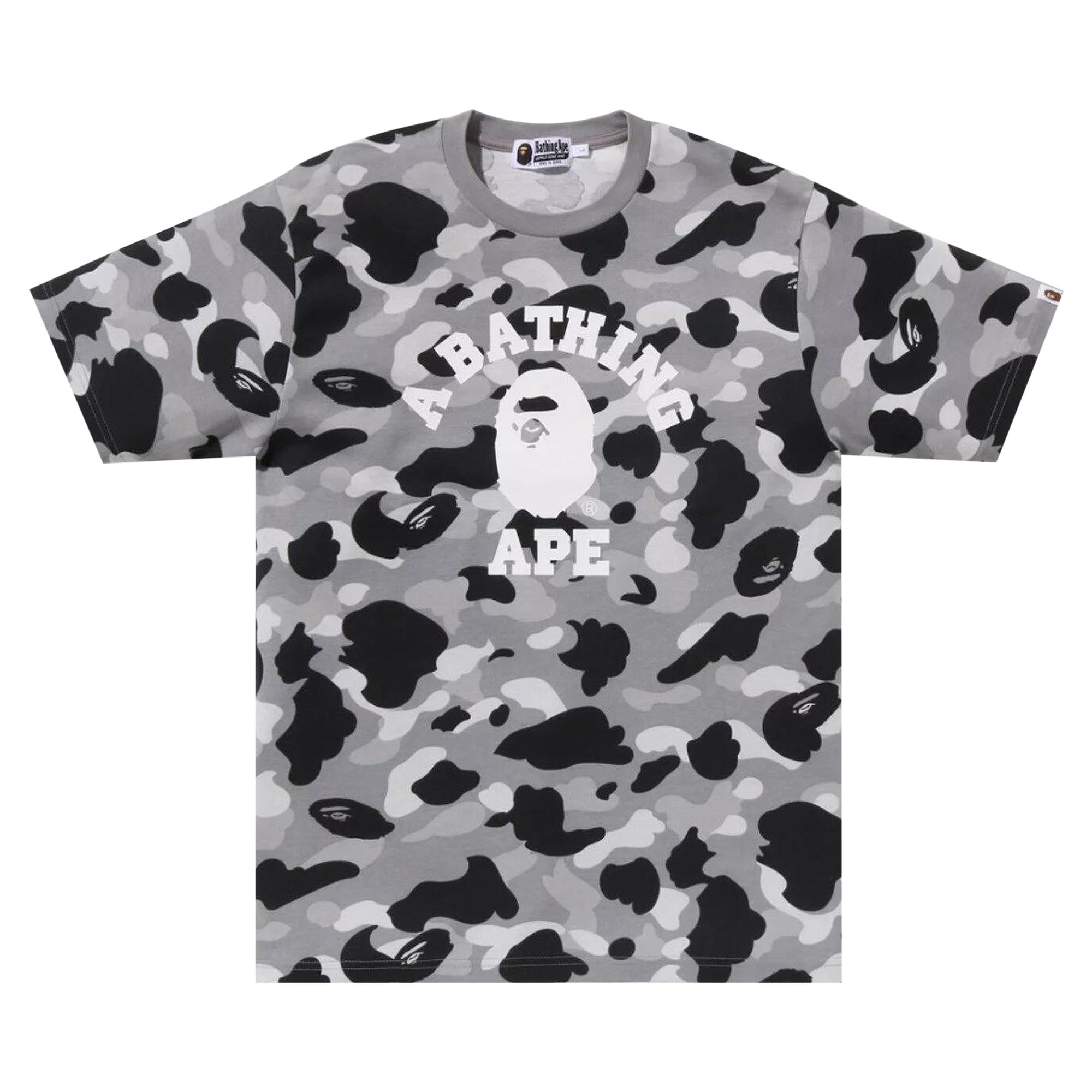 Pre-owned Bape 1st Camo College Tee 'grey' | Men's Size Xl In Gray