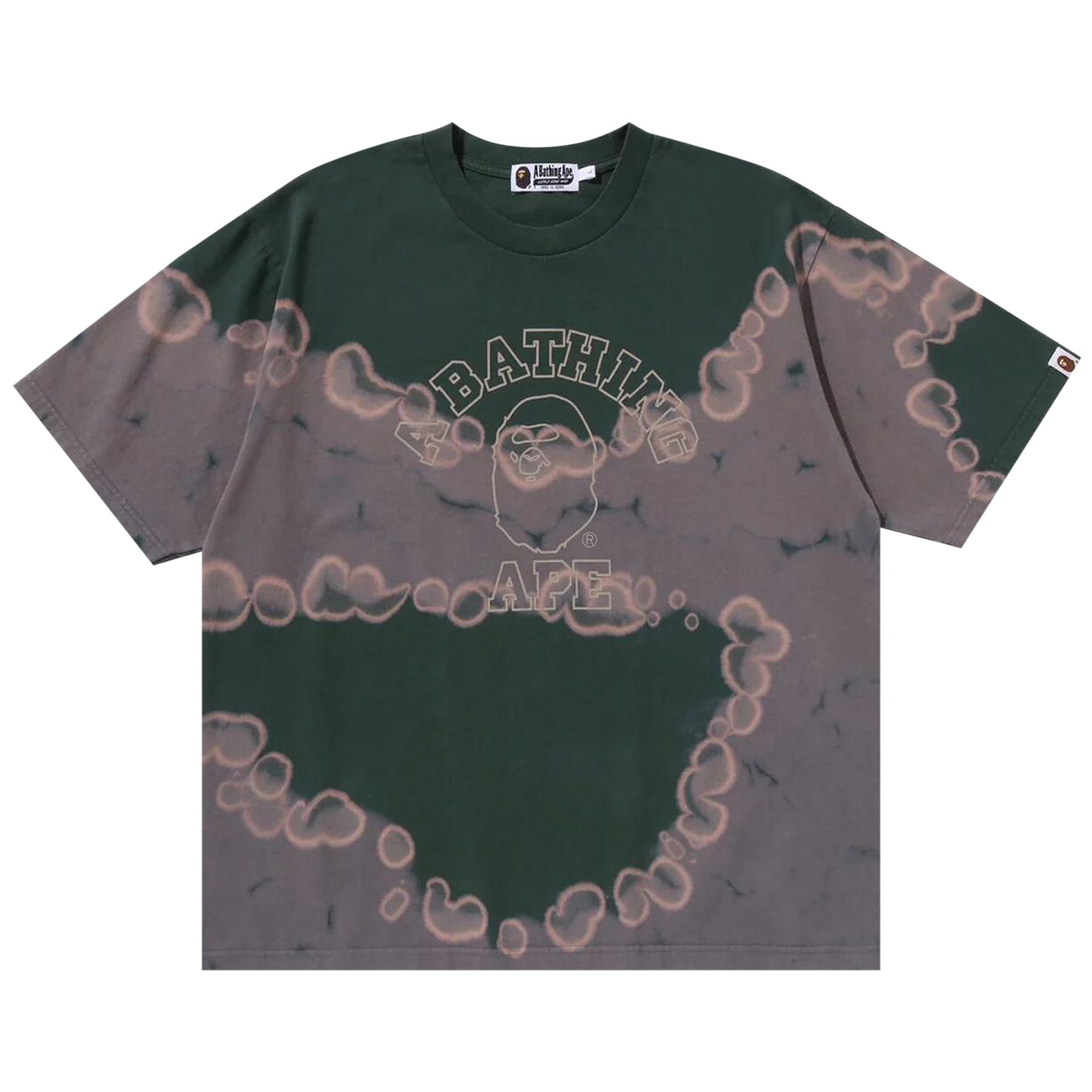Pre-owned Bape Hand Dye College Relaxed Fit Tee 'green' | Men's Size L