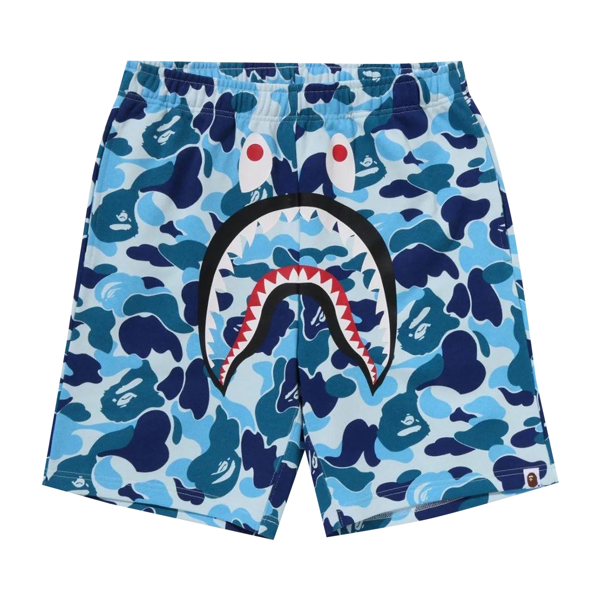 Pre-owned Bape Abc Camo Shark Sweatshorts 'blue' | Men's Size M
