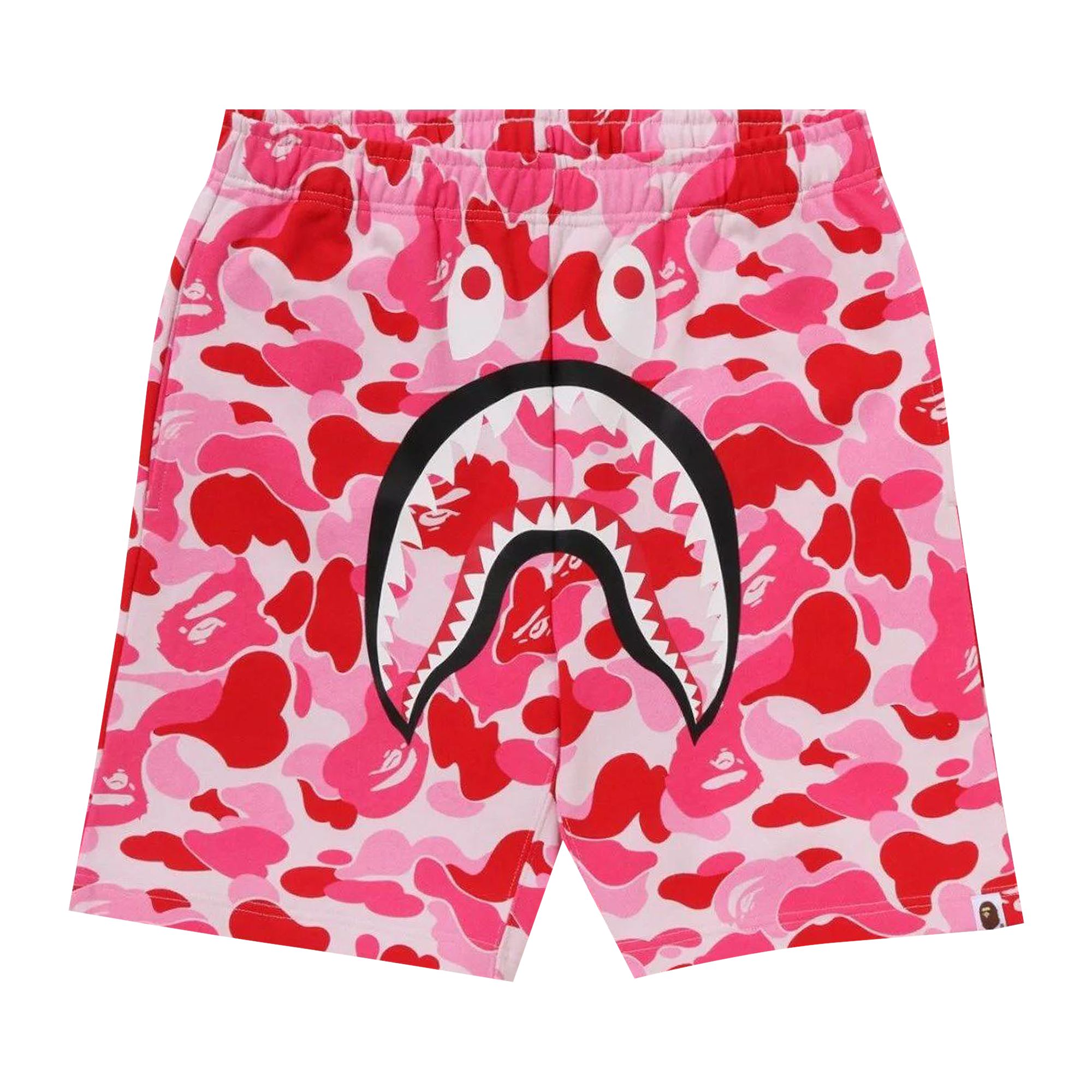 Pre-owned Bape Abc Camo Shark Sweatshorts 'pink' | Men's Size Xl