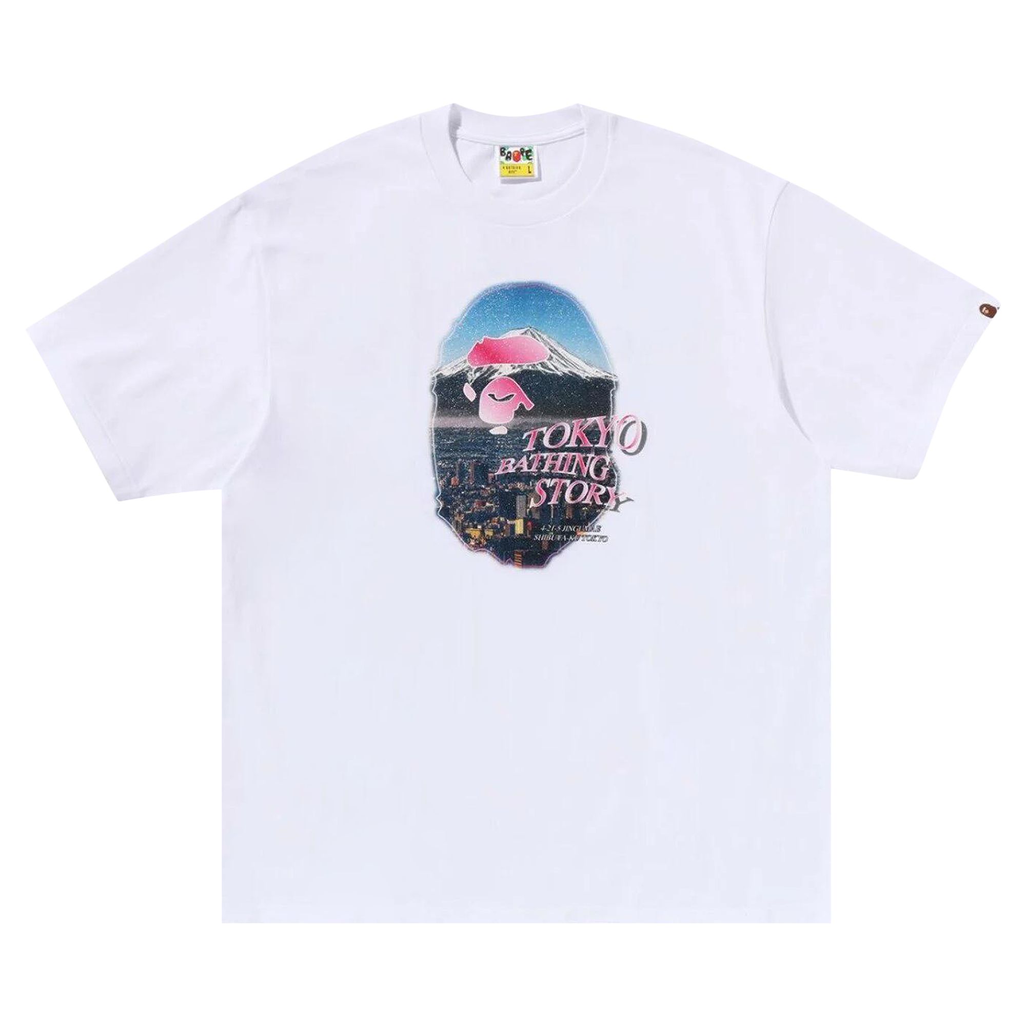 Pre-owned Bape Cityscape Ape Head Relaxed Fit Tee 'white' | Men's Size S