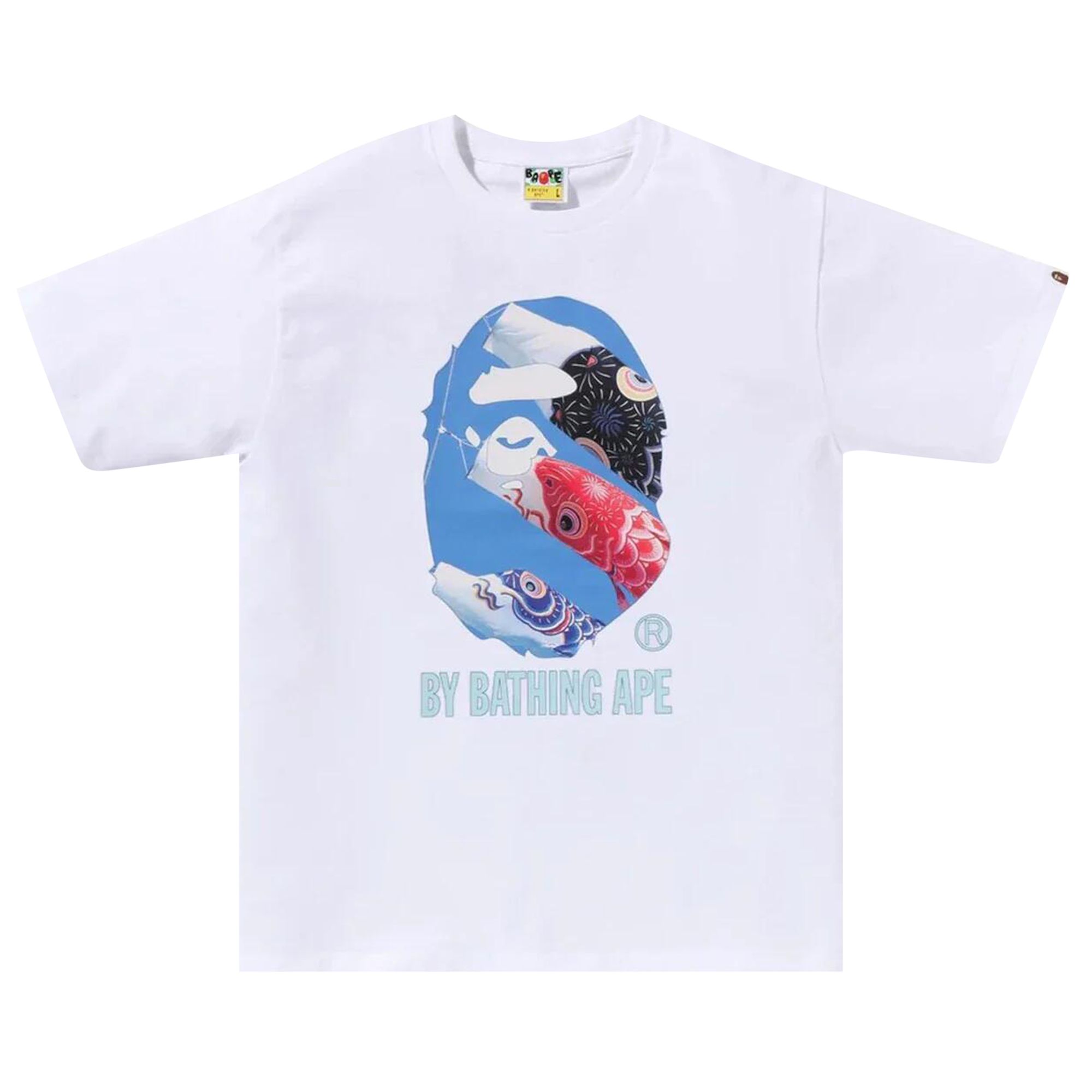 Pre-owned Bape Carp Photo By Bathing Ape Tee 'white' | Men's Size M