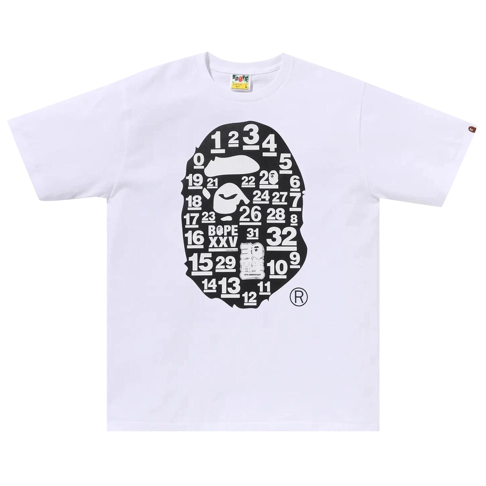 Pre-owned Bape A Bathing Ape 32nd Anniversary Big Ape Head Tee 'white' | Men's Size S