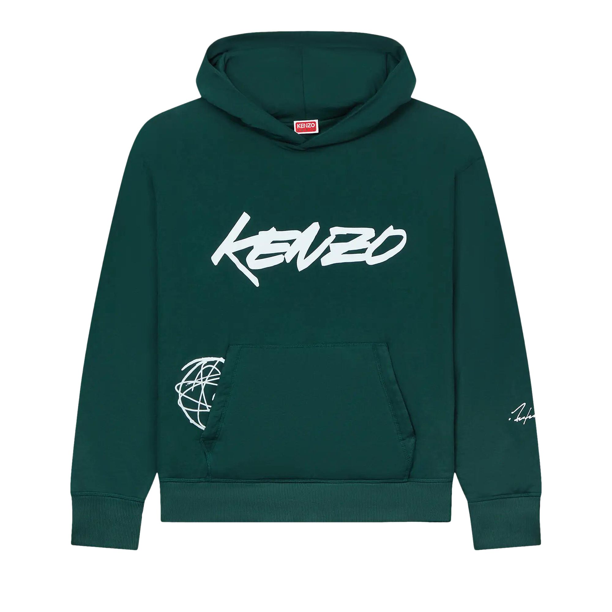 Pre-owned Kenzo Futura Padded Hoodie 'pine' | Green | Men's Size S