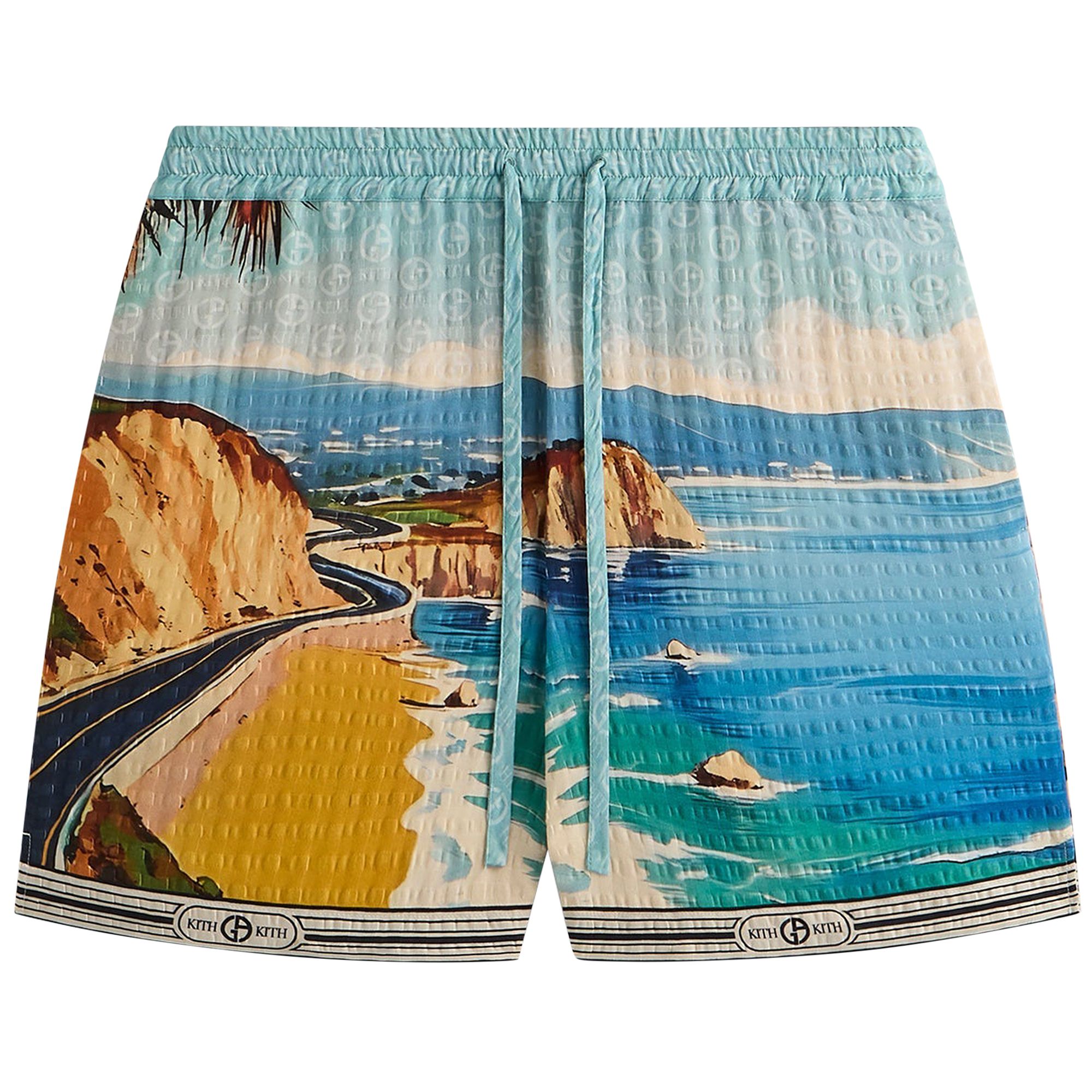 Pre-owned Kith X Giorgio Armani Malibu Active Short 'multi' | Blue | Men's Size Xl