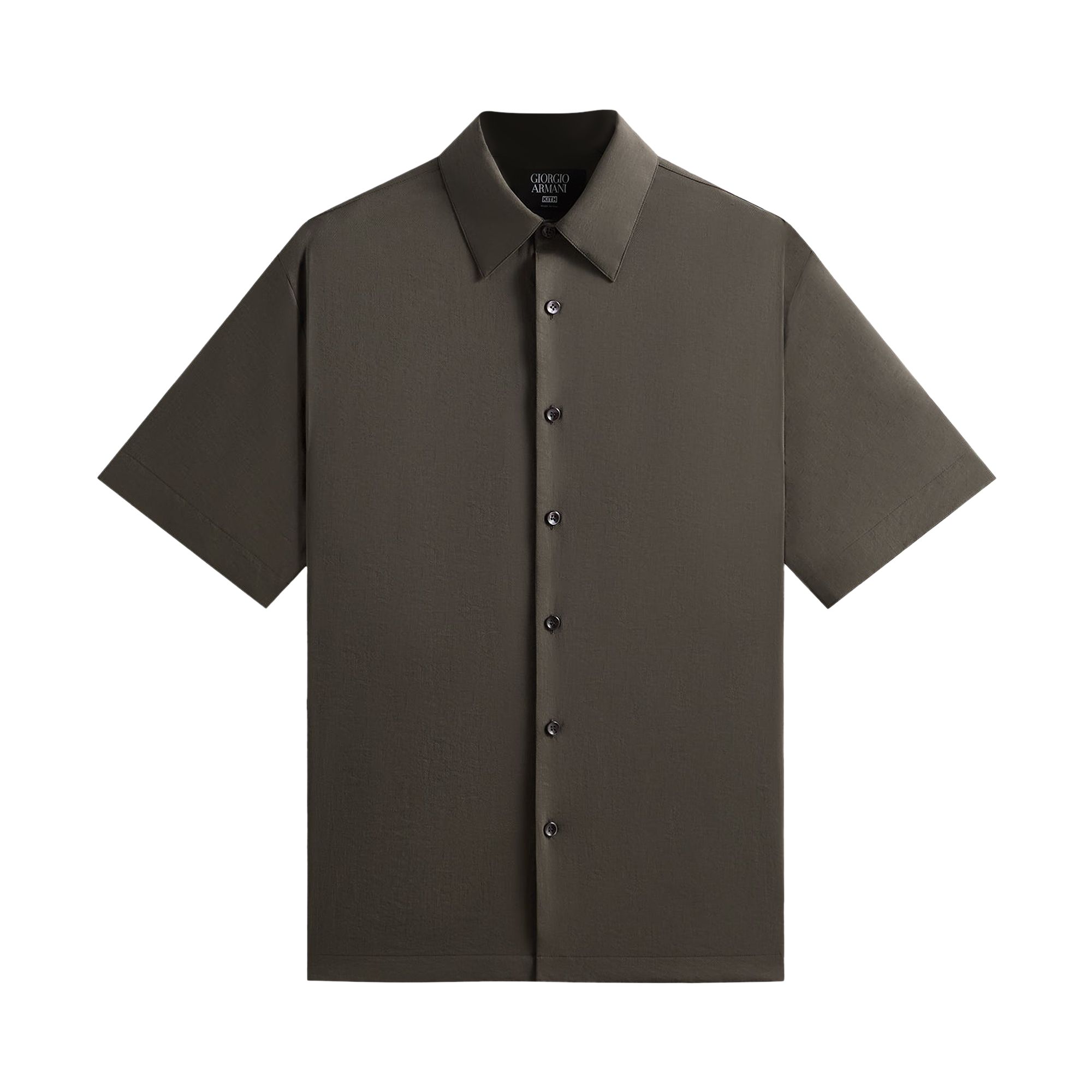 Pre-owned Kith X Giorgio Armani Short Sleeve Button Up 'seam' | Green | Men's Size L