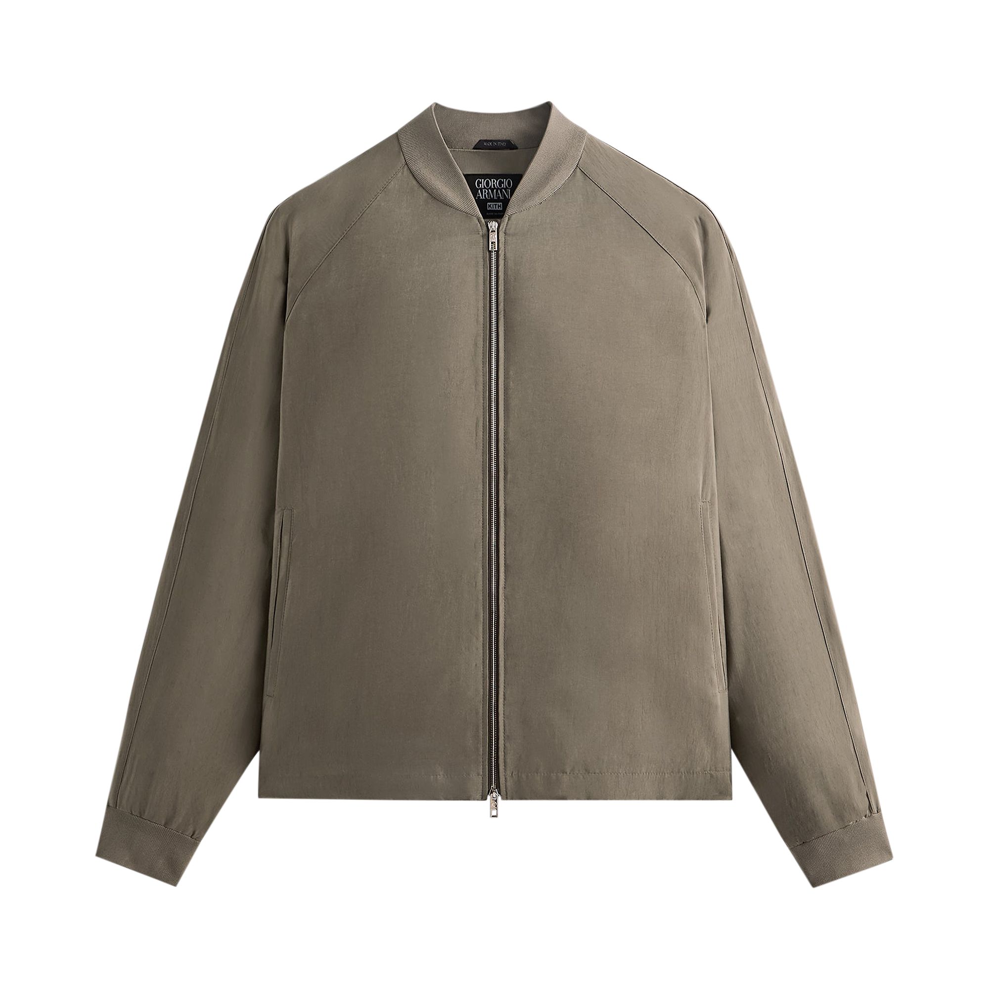 Pre-owned Kith X Giorgio Armani Silky Bomber Jacket 'gravel' | Tan | Men's Size M In Brown