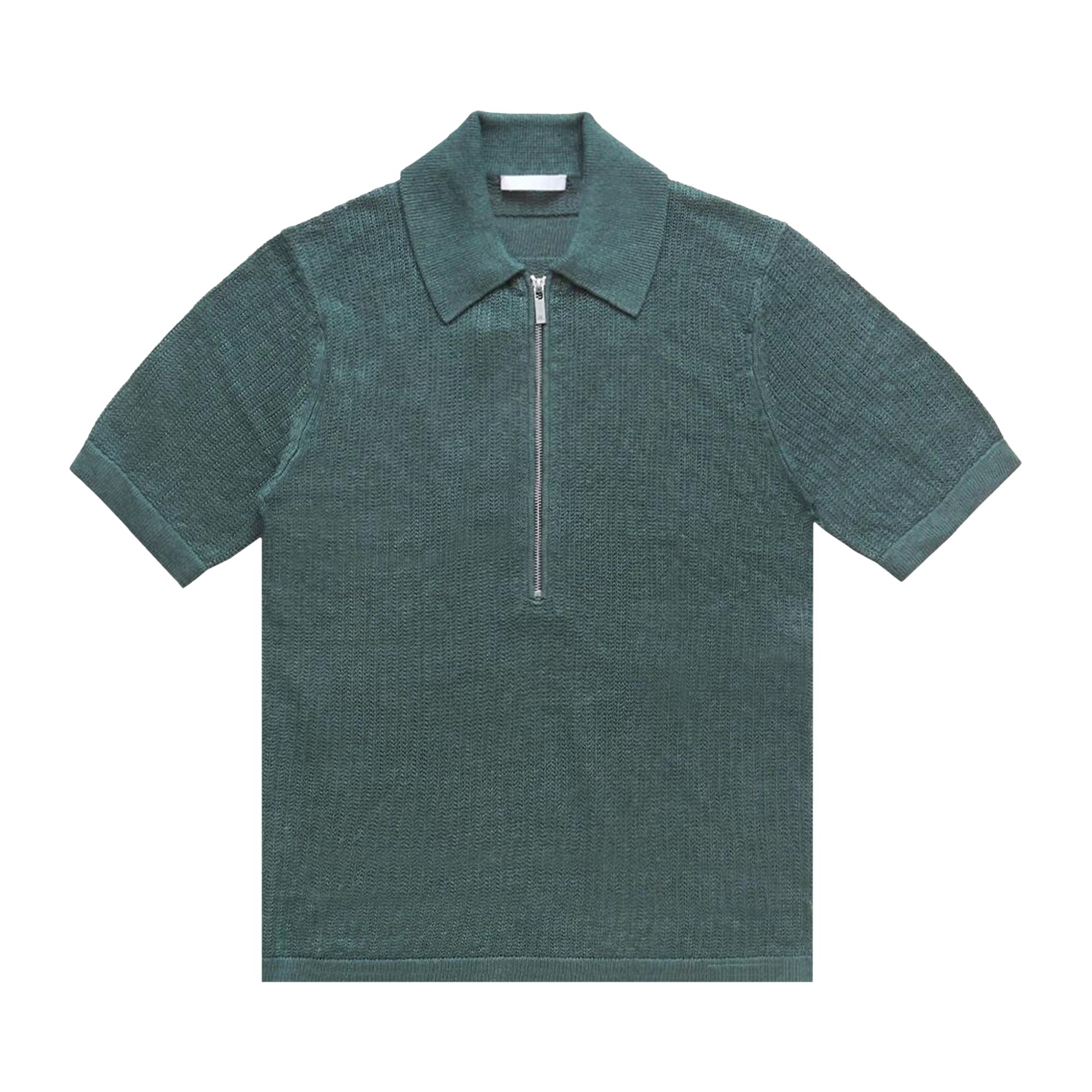 Pre-owned Helmut Lang Short-sleeve Zip Polo 'green' | Men's Size Xxl