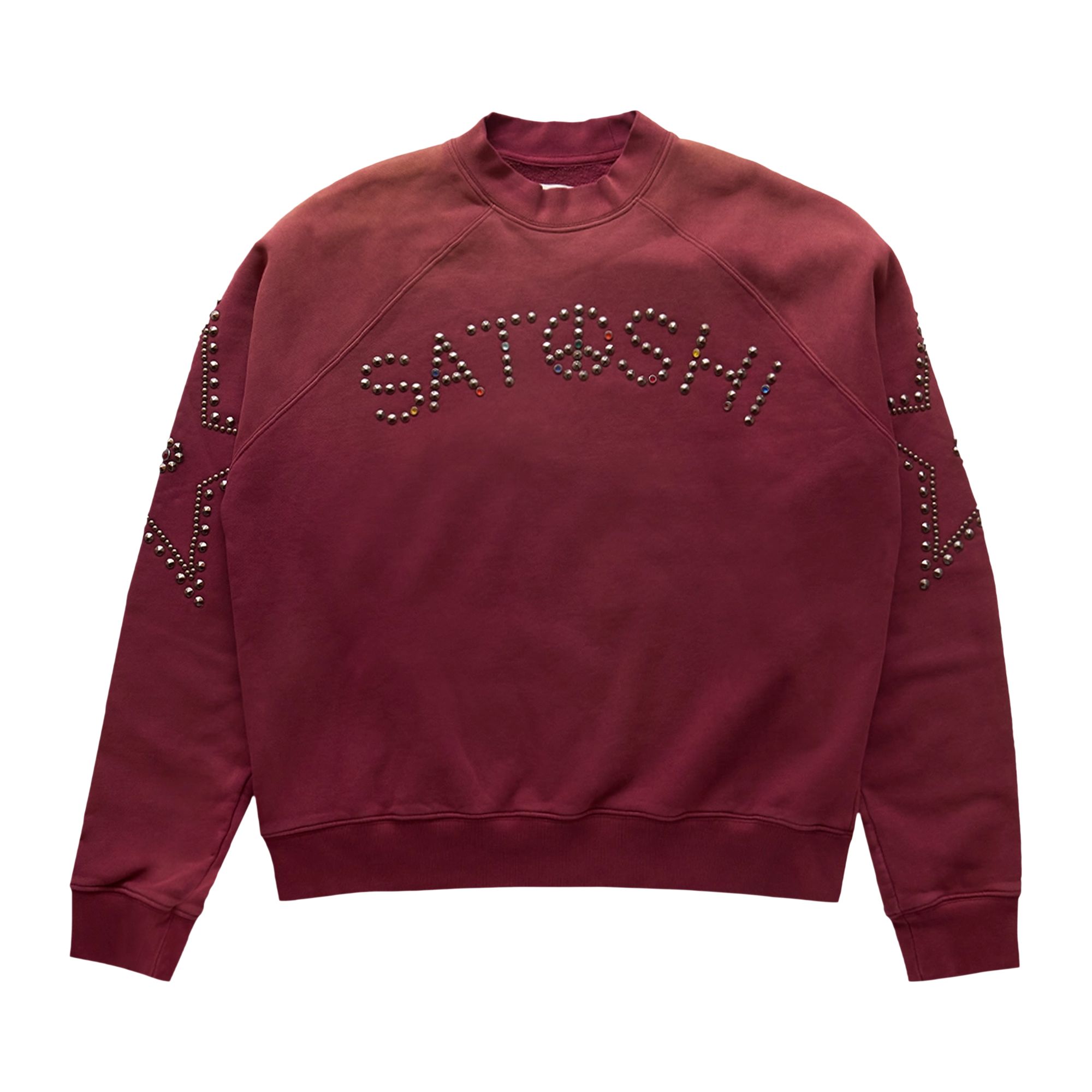 Pre-owned Satoshi Nakamoto Star Studded Crewneck 'burgundy' | Red | Men's Size M