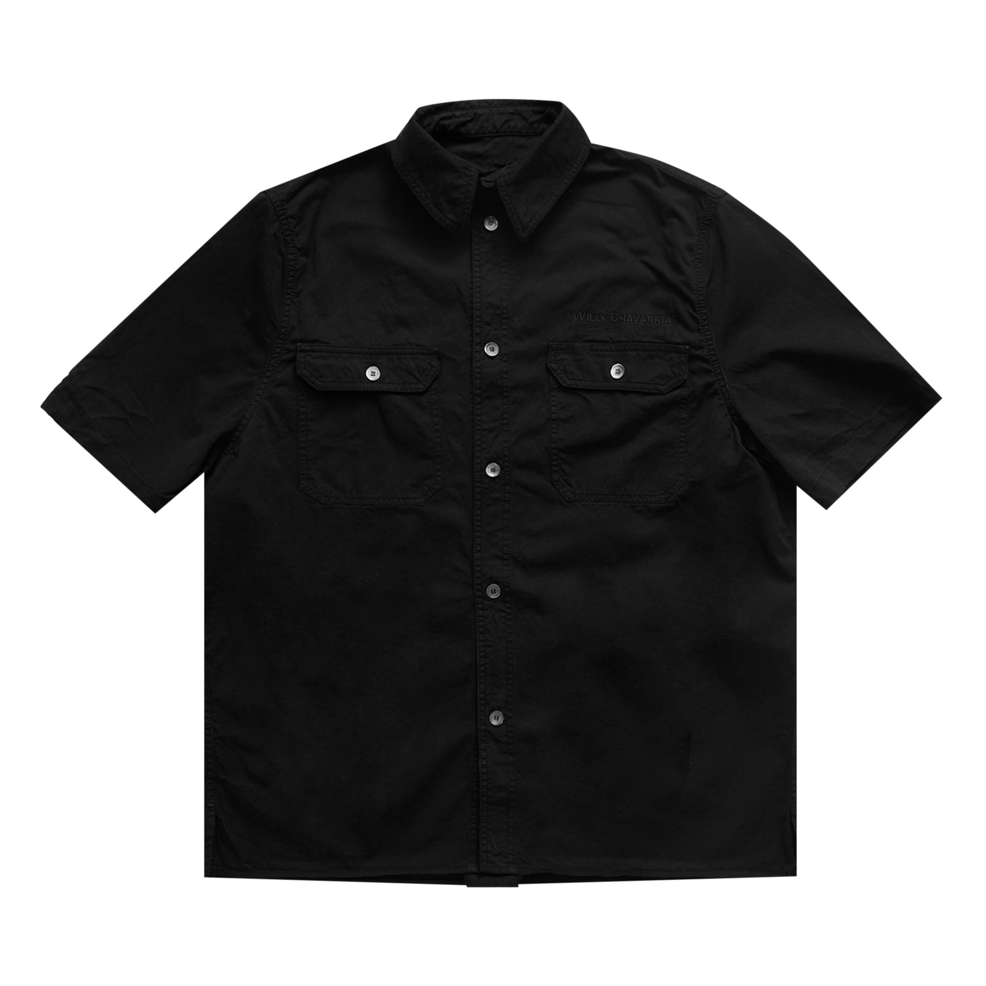 Pre-owned Willy Chavarria Short-sleeve Corcoran Work Shirt 'black' | Men's Size M