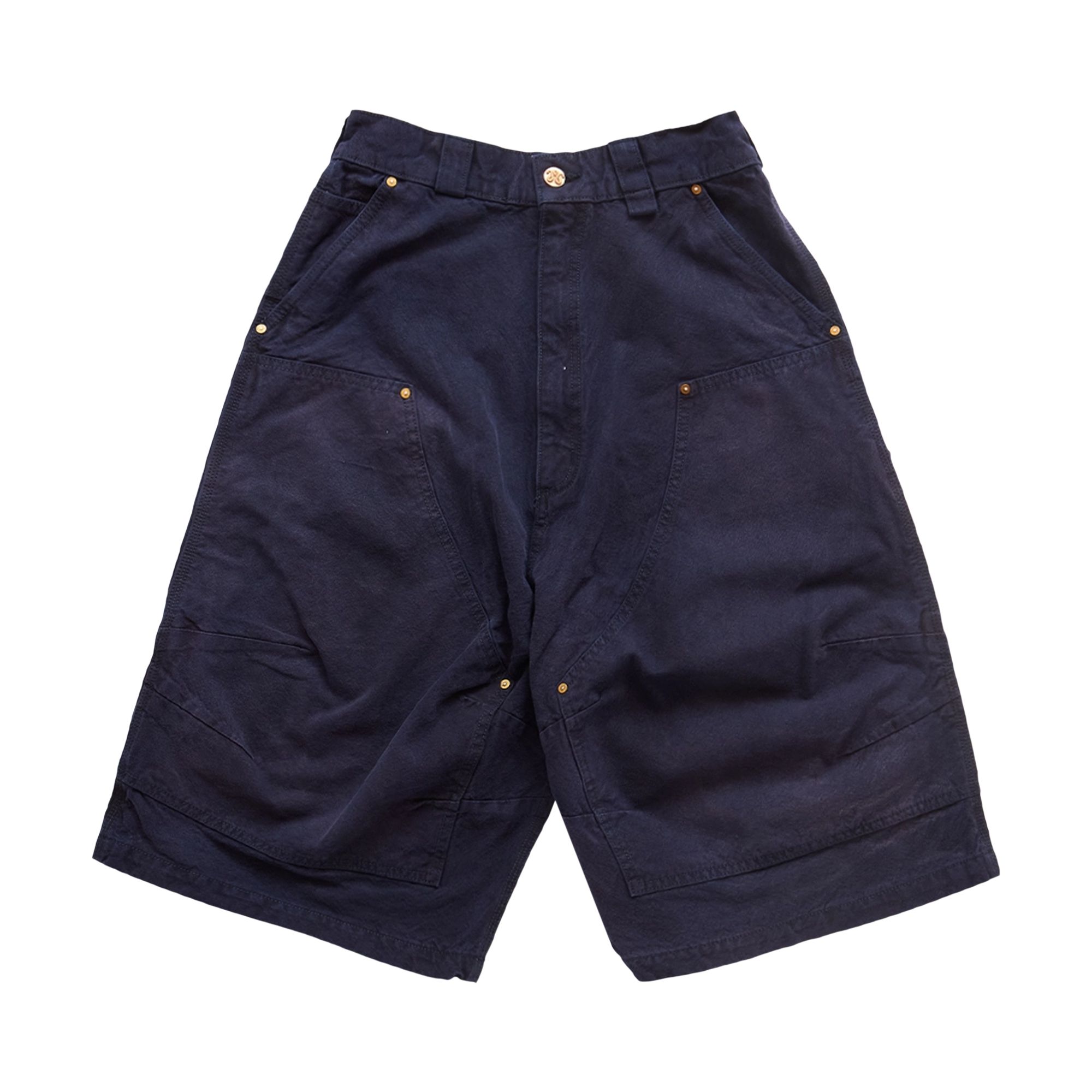 Pre-owned Willy Chavarria Stockton Double Knee Short 'peacoat' | Blue | Men's Size 32