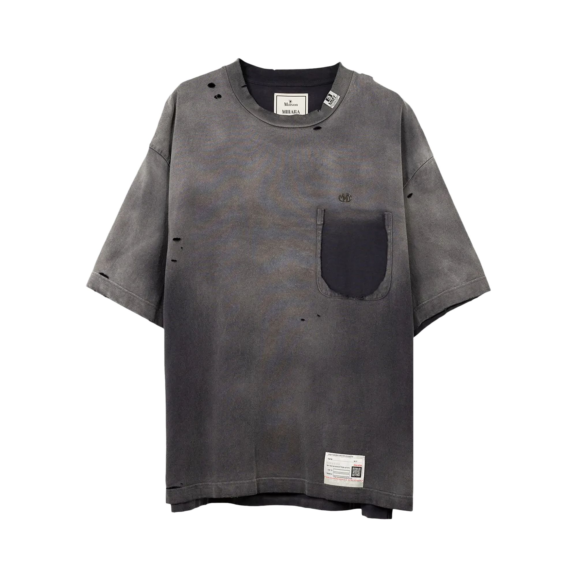 Pre-owned Miharayasuhiro Maison Mihara Yasuhiro Sun Faded Tee 'black' | Men's Size 50