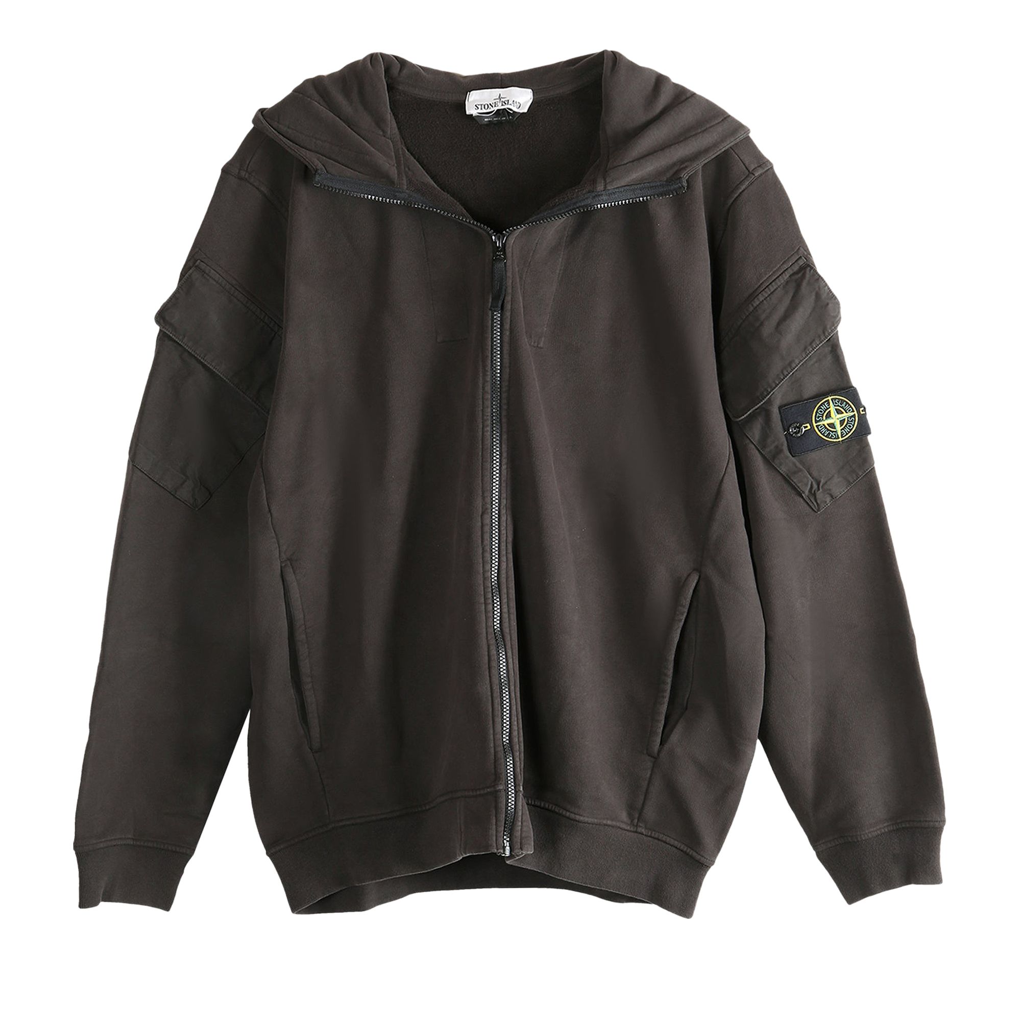 Pre-owned Stone Island Zip-up Hoodie 'lead Grey' | Men's Size Xl In Gray