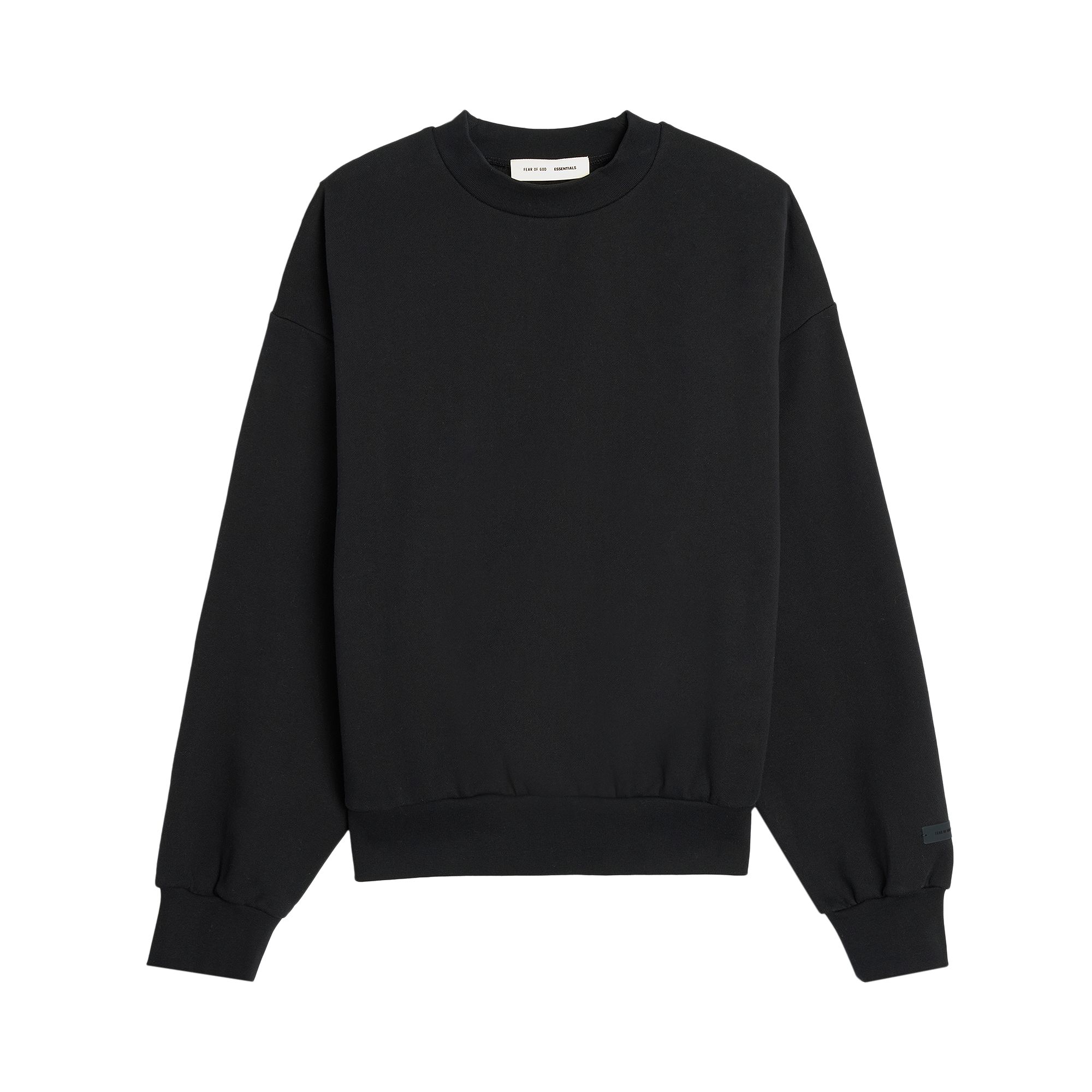 Pre-owned Essentials Fear Of God Classic Fit Fleece Crewneck 'jet Black' | Men's Size M