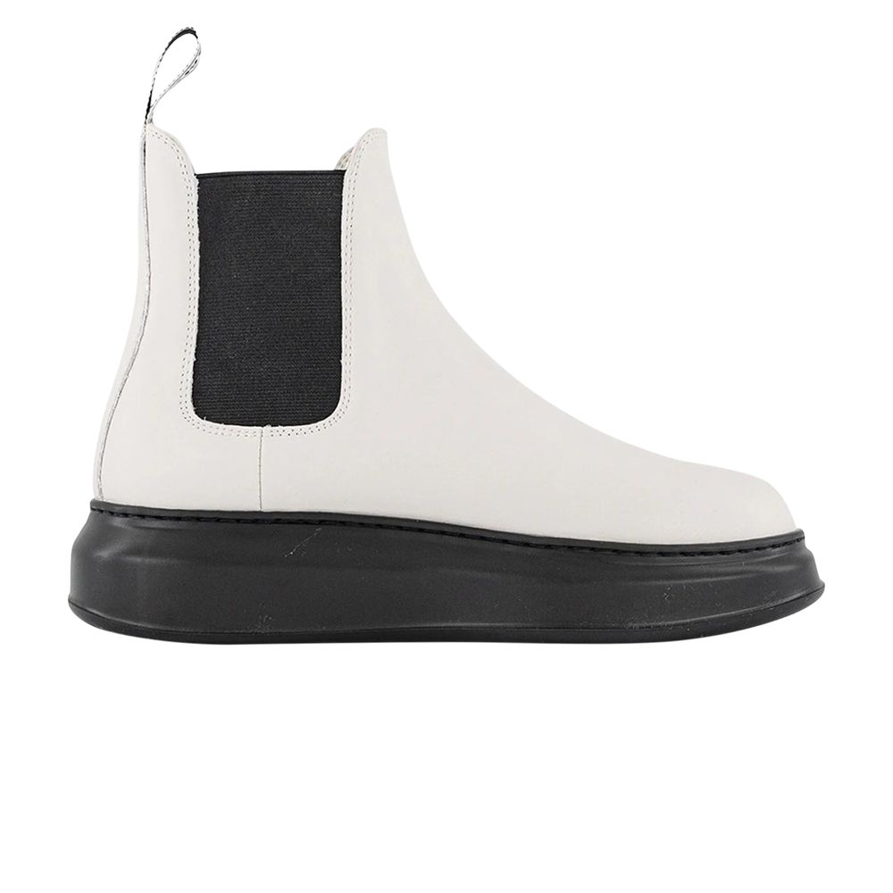 Pre-owned Alexander Mcqueen Hybrid Chelsea Boot 'white Black' | Men's Size 41.5