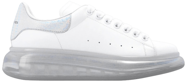 Alexander McQueen Wmns Oversized Sneaker Clear Sole   White Multi Chrome