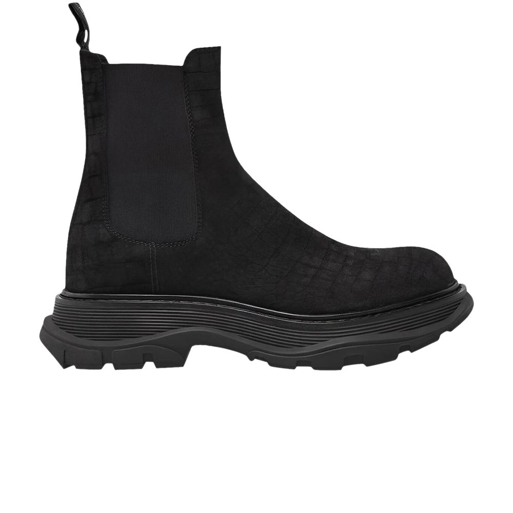 Pre-owned Alexander Mcqueen Chelsea Boot 'black Croc' | Men's Size 40.5