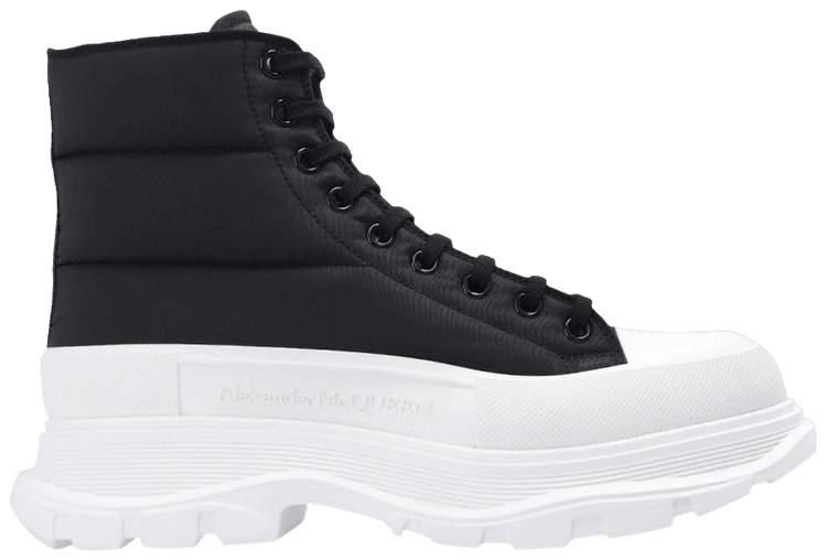 Alexander McQueen Tread Slick Boot Black White Nylon