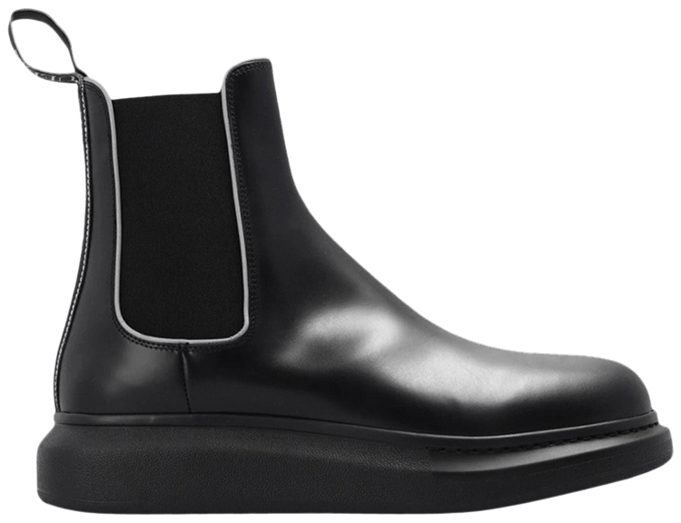 Alexander McQueen Hybrid Chelsea Boot Black Silver