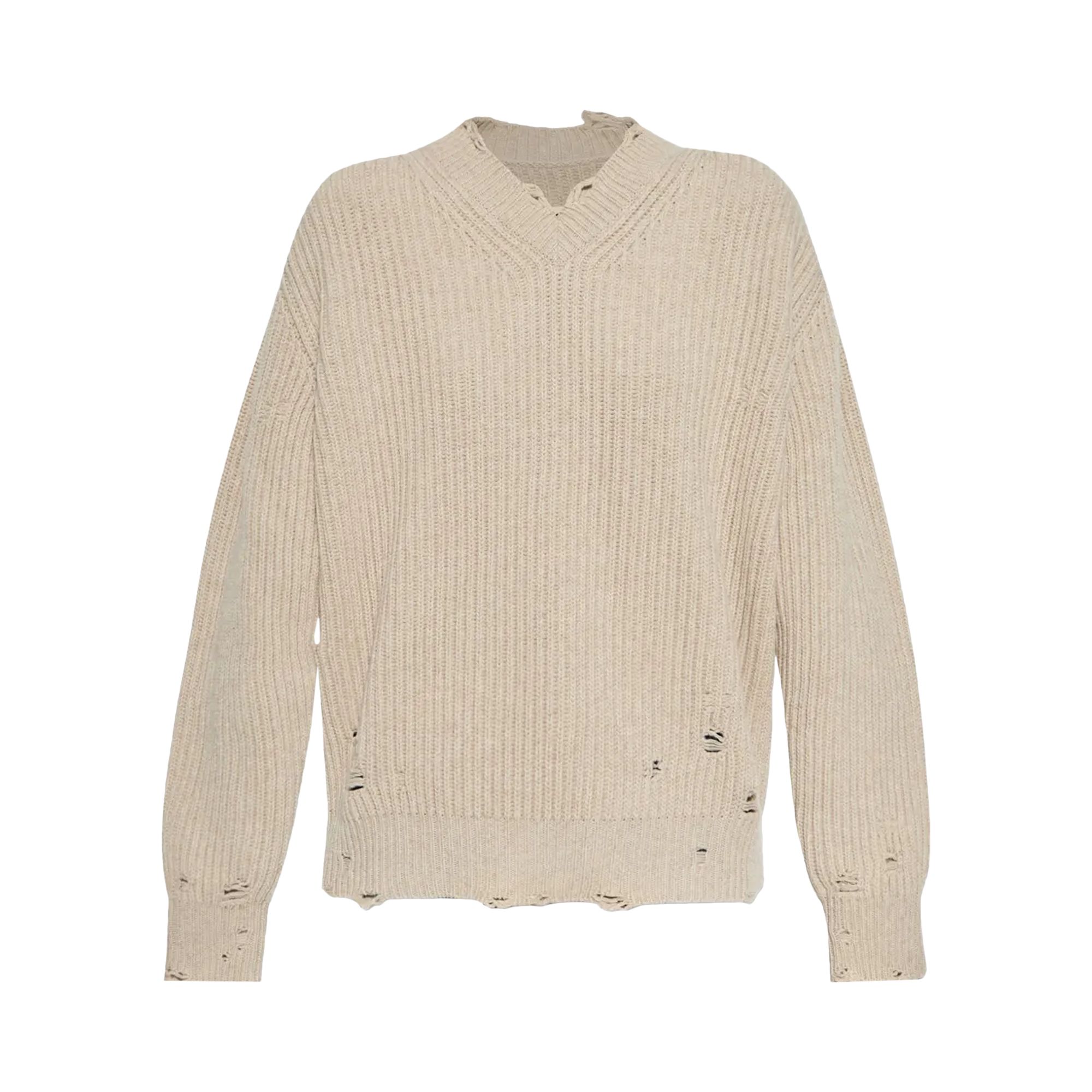 Pre-owned Mm6 Maison Margiela Wool Sweater 'beige Melange' | Tan | Women's Size M In Brown