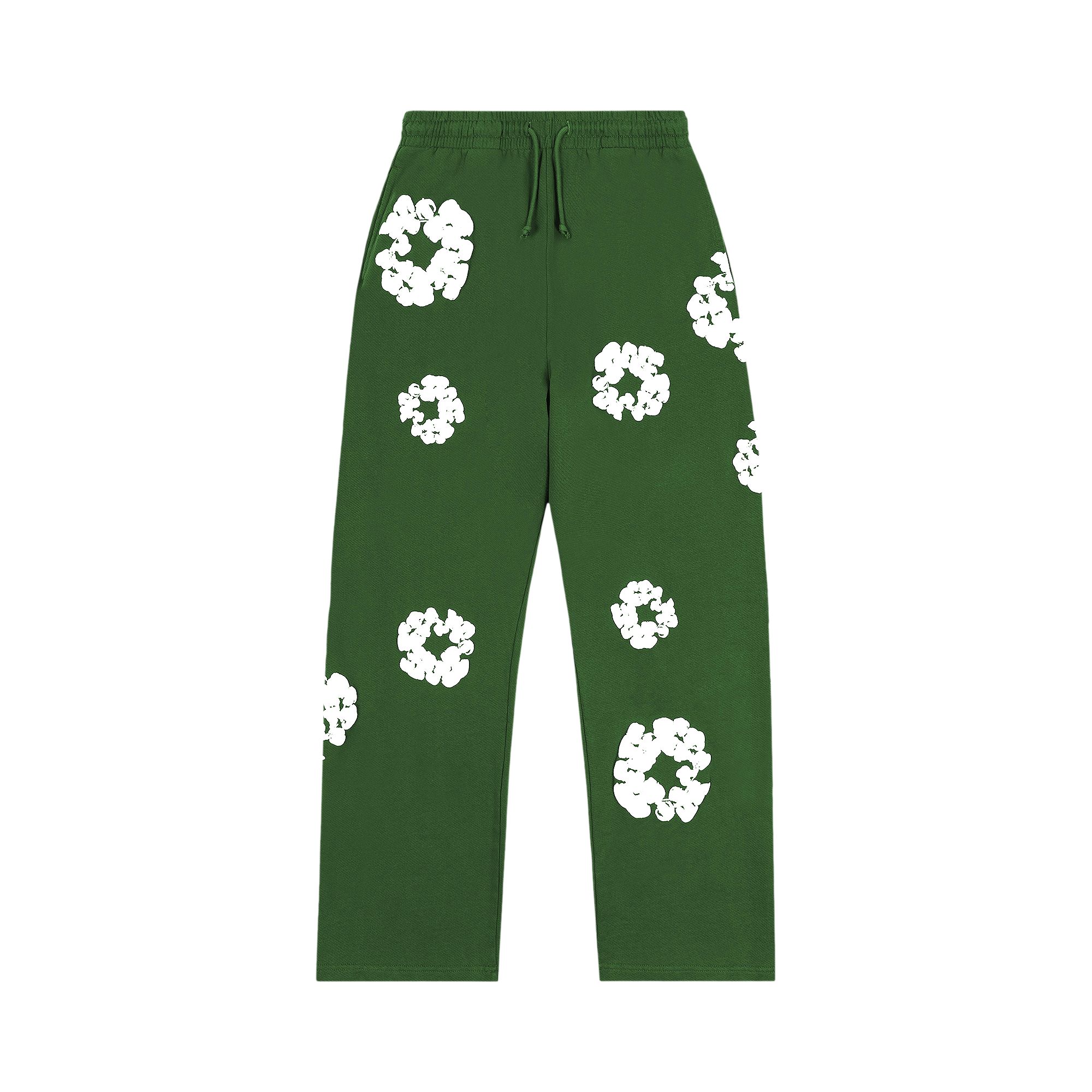 Pre-owned Denim Tears Cotton Wreath Baggy Sweatpants 'green' | Men's Size S