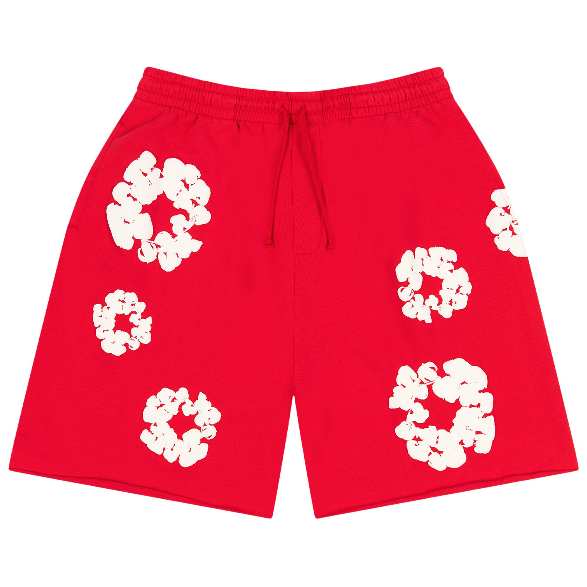 Pre-owned Denim Tears Cotton Wreath Sweatshorts 'red' | Men's Size Xl