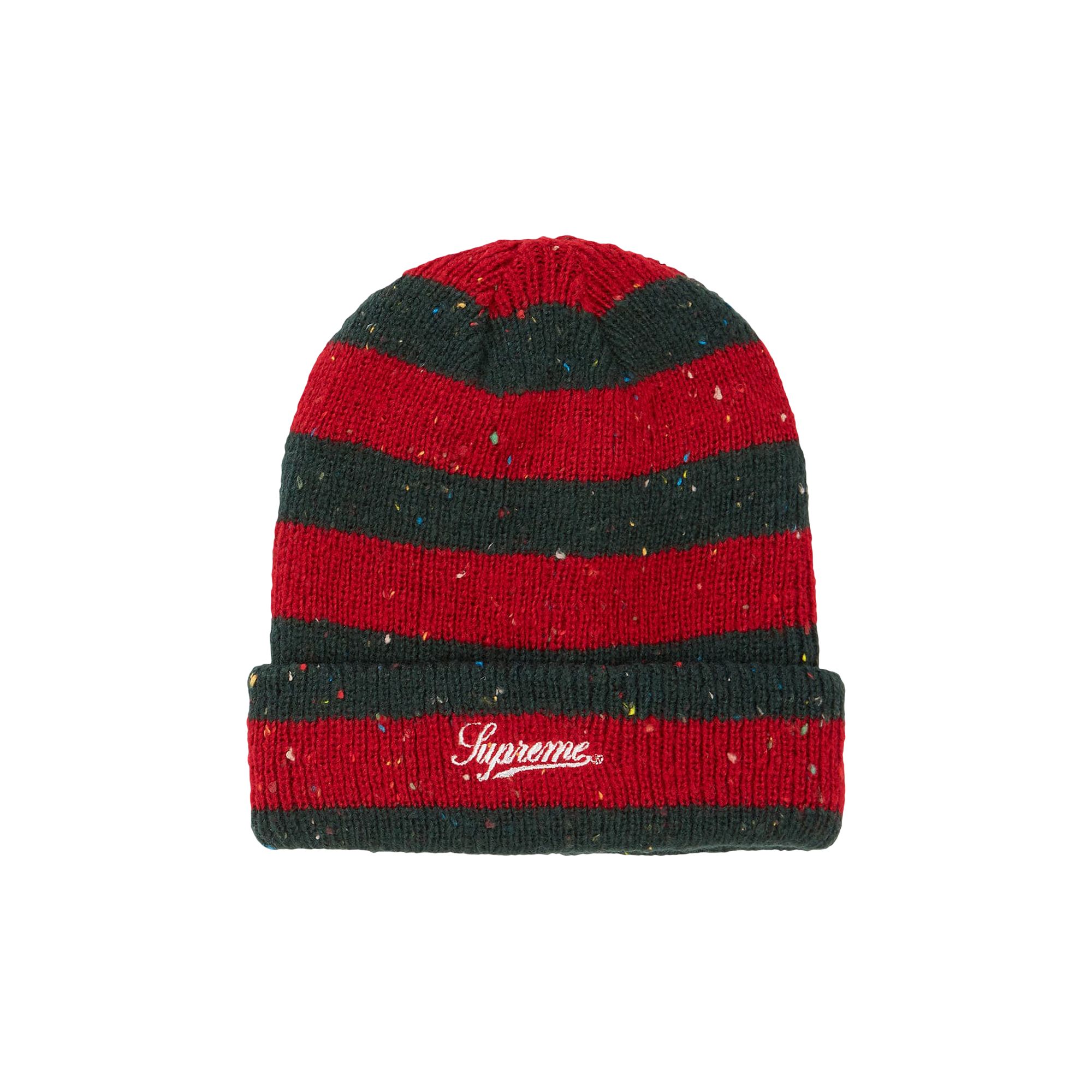Pre-owned Supreme Stripe Speckle Beanie 'red' | Men's Size Onesize