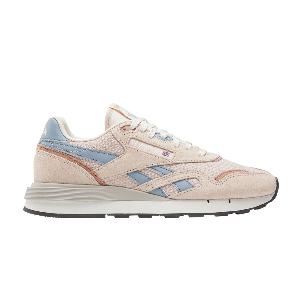Pre-owned Reebok Wmns Classic Nylon 89 'muted Clay Leisure Blue' | Cream | Women's Size 8.5 In White