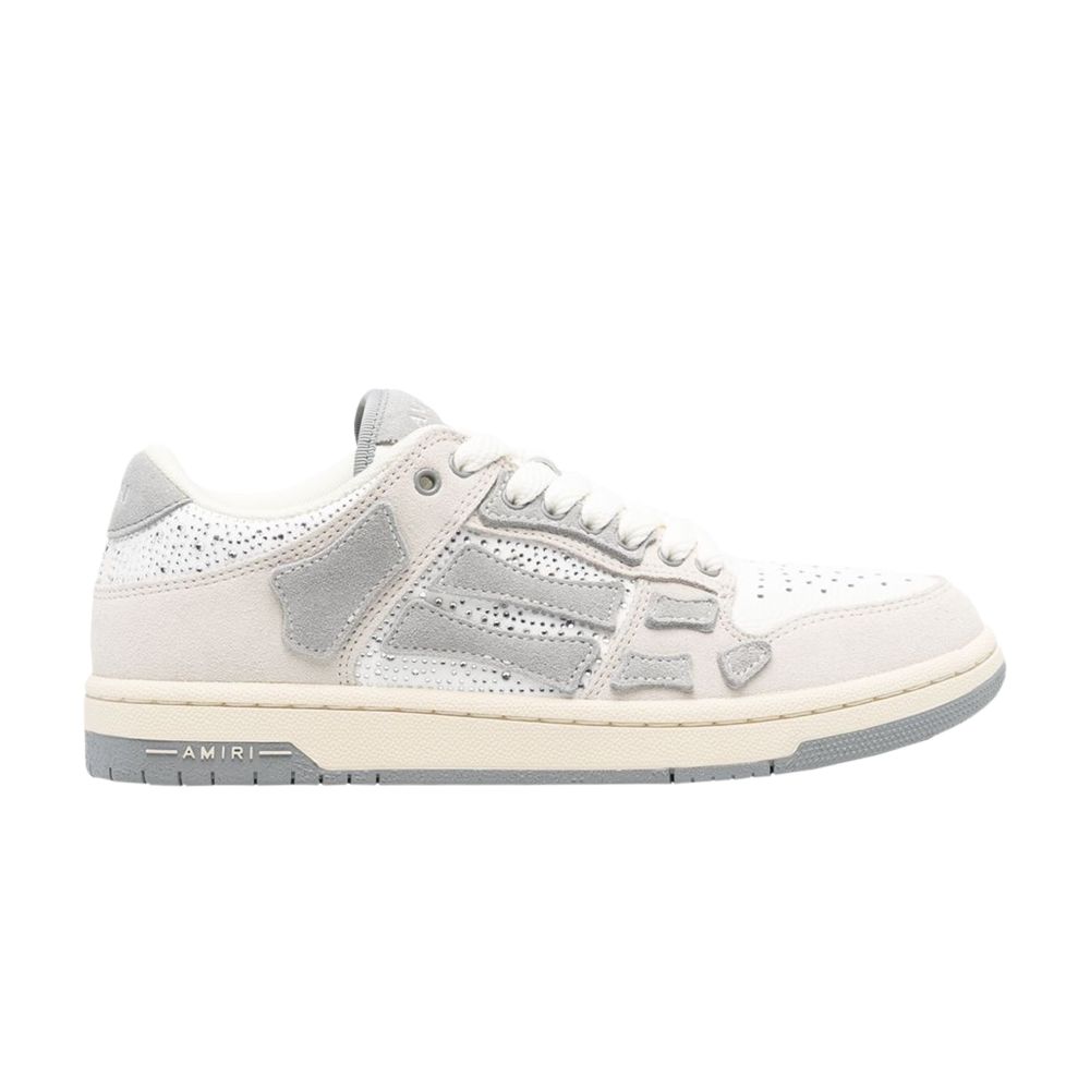 Pre-owned Amiri Wmns Skel Top Low 'birch Crystal Suede' | Cream | Women's Size 38 In White