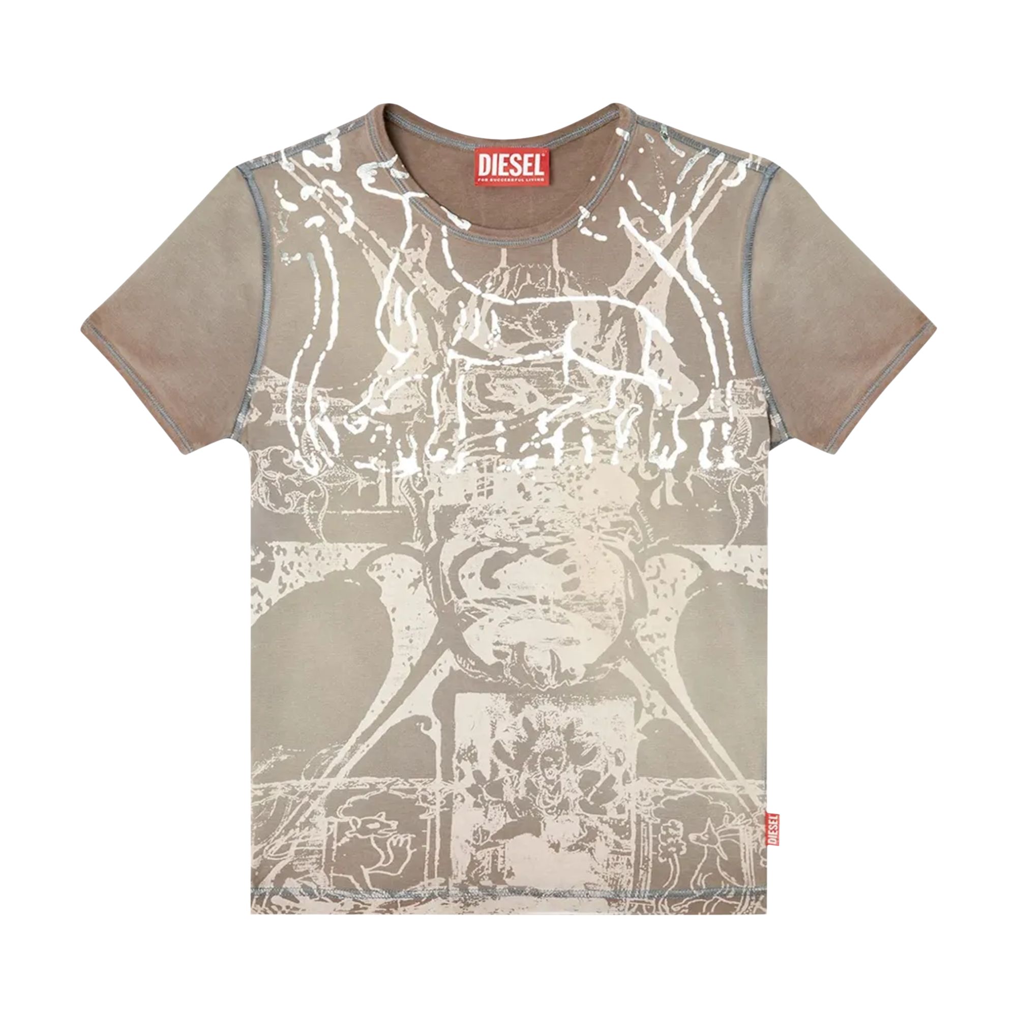 Pre-owned Diesel T-uncuties Long R6 T-shirt 'brown' | Women's Size S