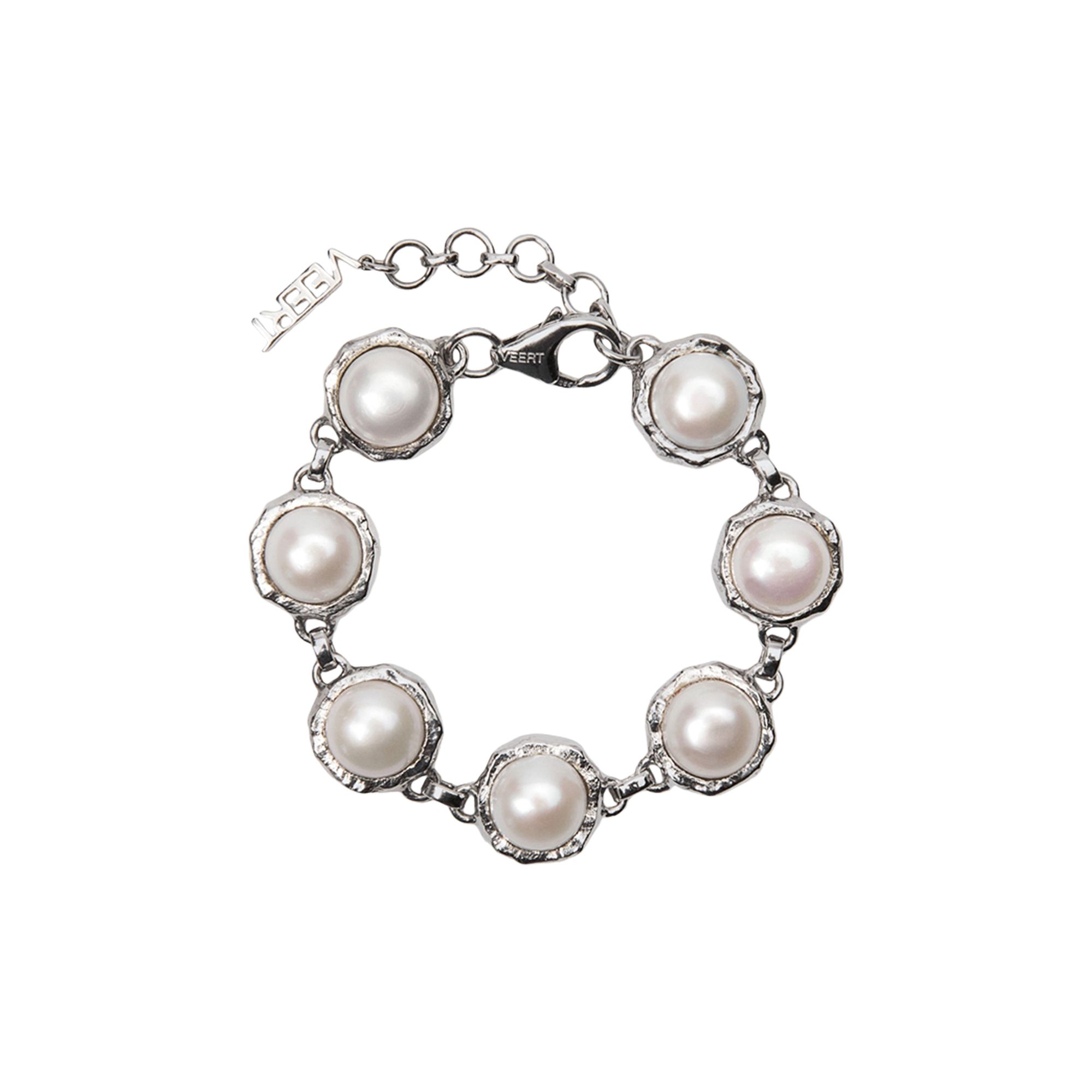 Pre-owned Veert The Pearl Circle Bracelet 'white Gold' | Silver | Men's Size Onesize