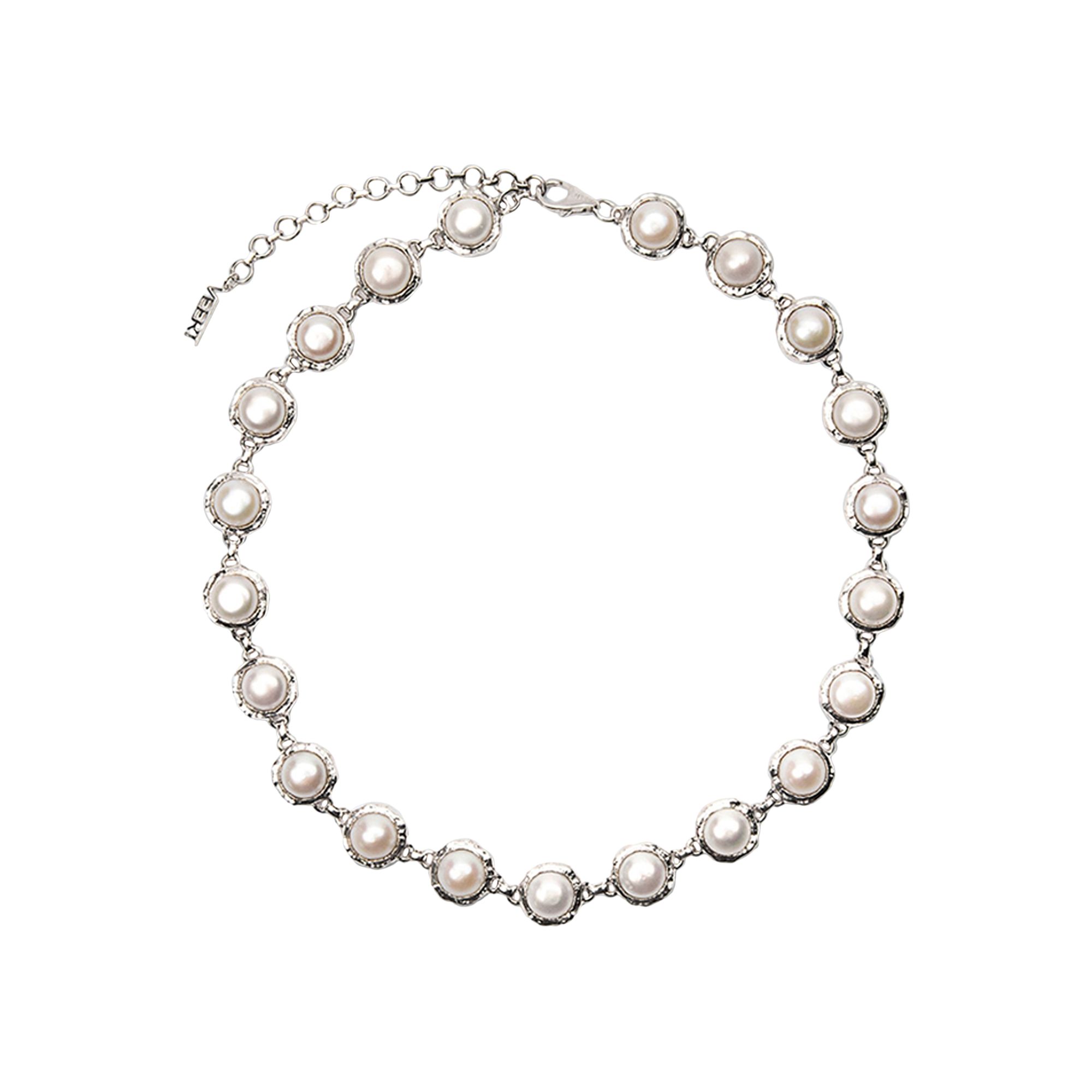 Pre-owned Veert The Pearl Circle Necklace 'white Gold' | Silver | Men's Size Onesize