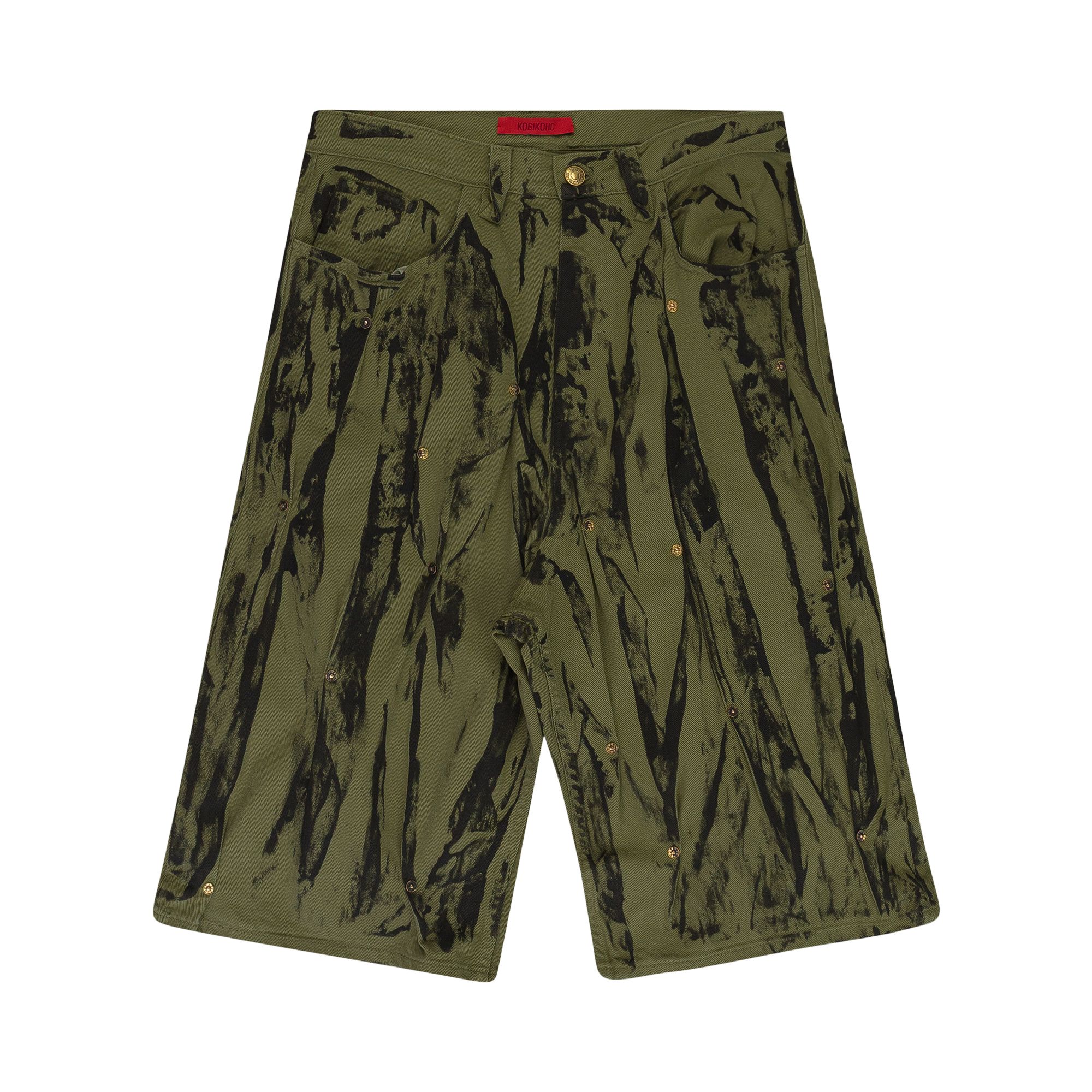 Pre-owned Kusikohc Denim Washed Shorts 'green' | Men's Size M