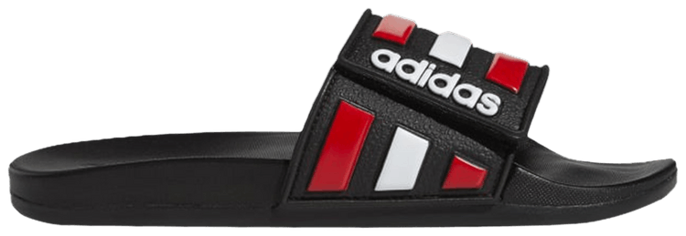 Adidas Adilette Comfort Adjustable Slide Black Vivid Red White