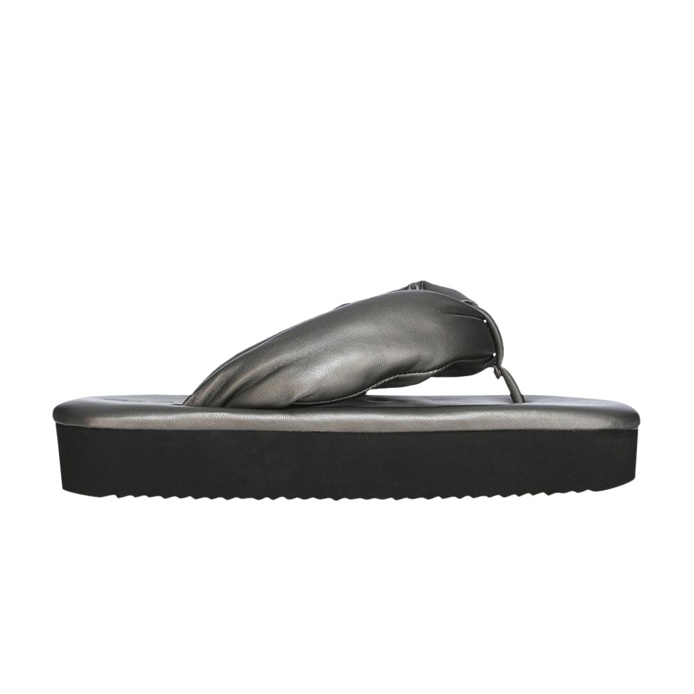 Pre-owned Rick Owens Wmns Hollywood Flip Flops 'gunmetal Metallic' | Grey | Women's Size 37 In Gray