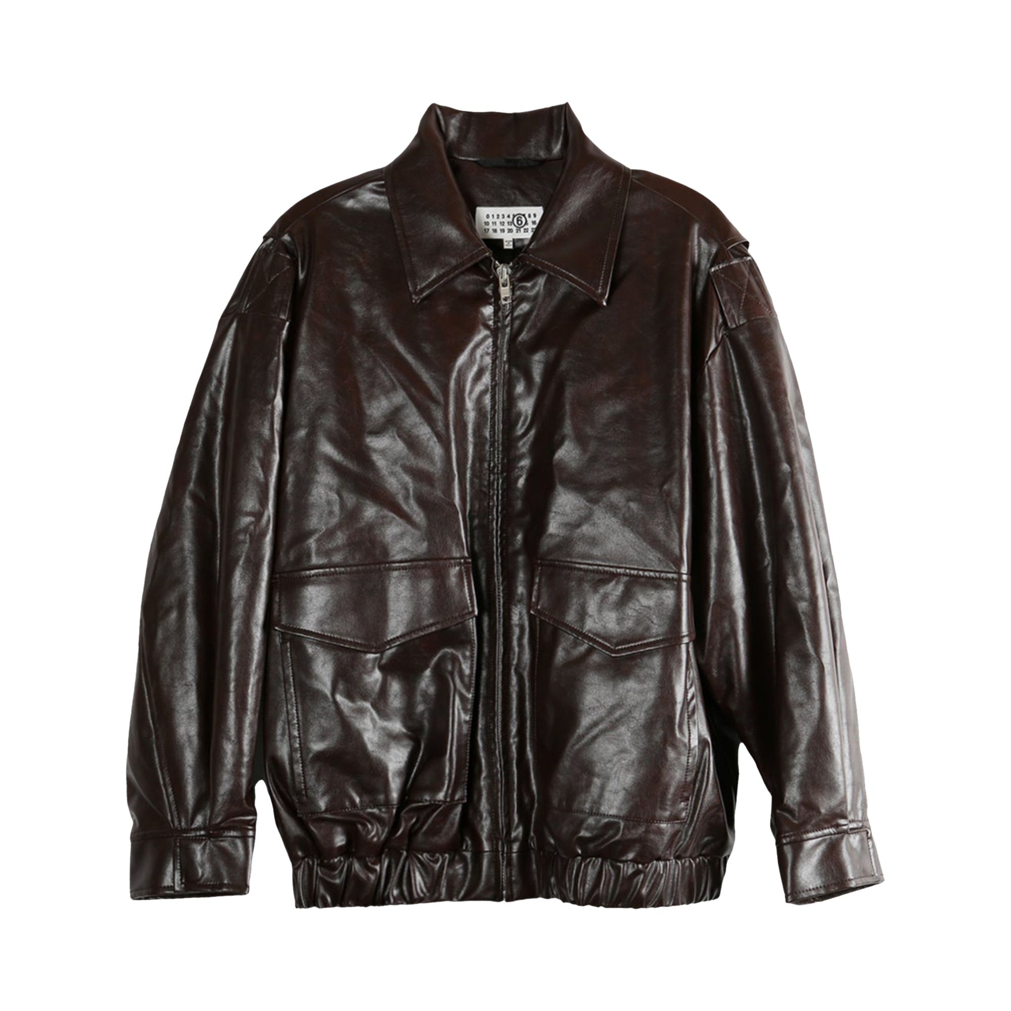 Pre-owned Mm6 Maison Margiela Faux Leather Jacket 'burgundy' | Red | Women's Size 38