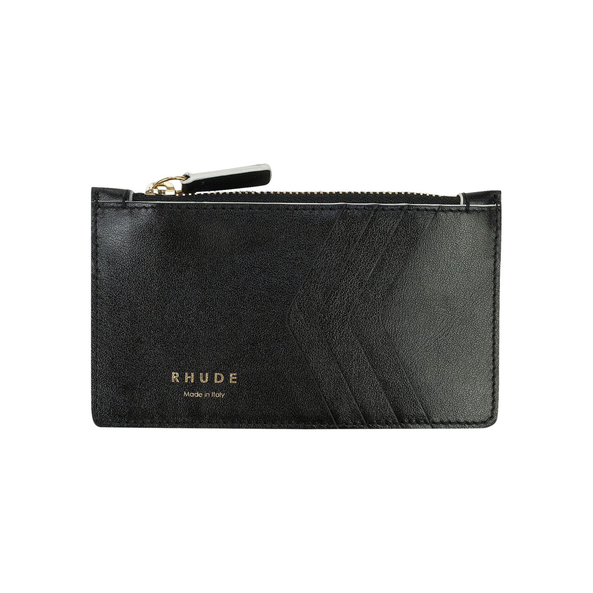 Pre-owned Rhude Zip Card Holder Wallet 'black' | Men's Size Onesize