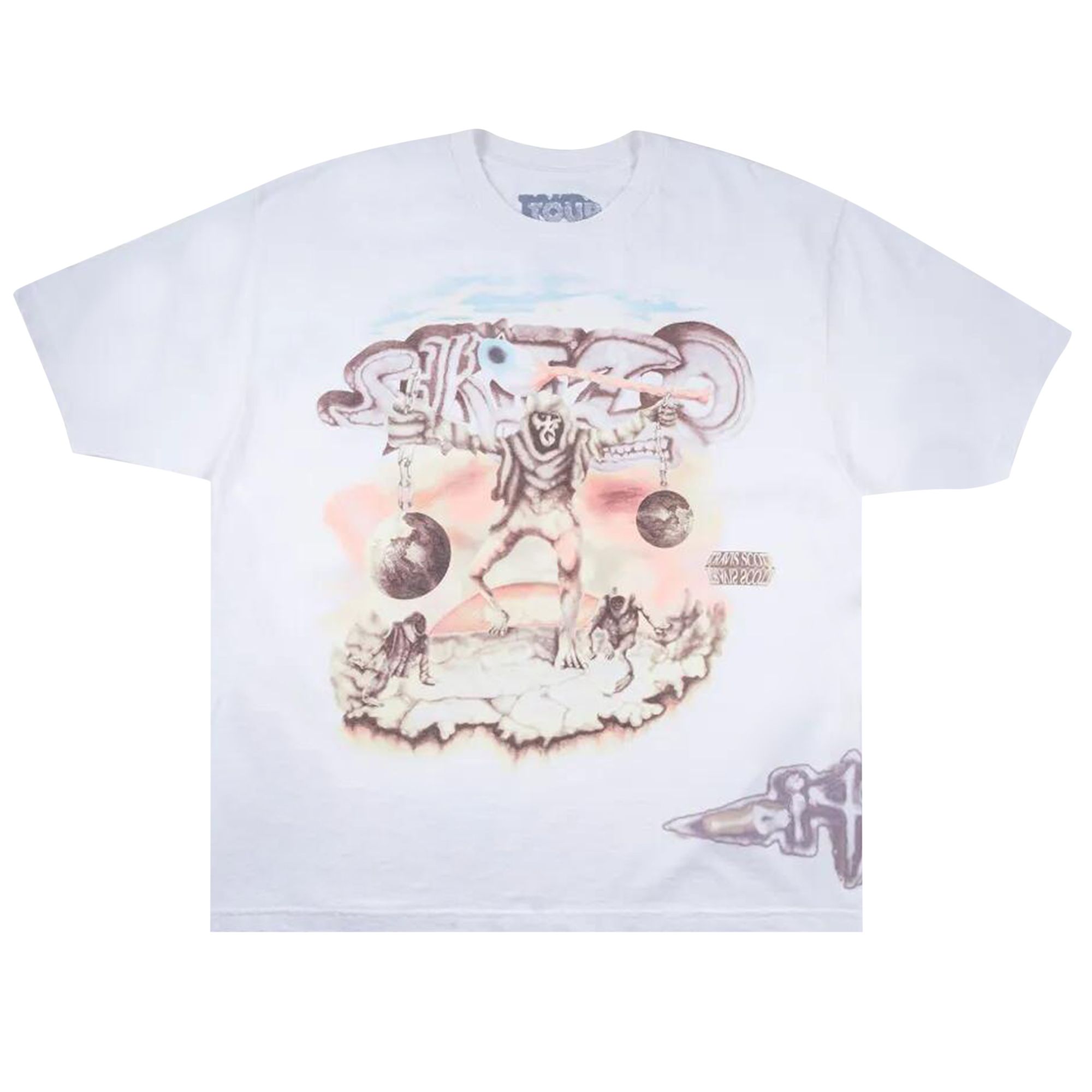 Pre-owned Cactus Jack By Travis Scott Utopia Tour Skitzo Circus Maximus Tee 'white' | Men's Size M