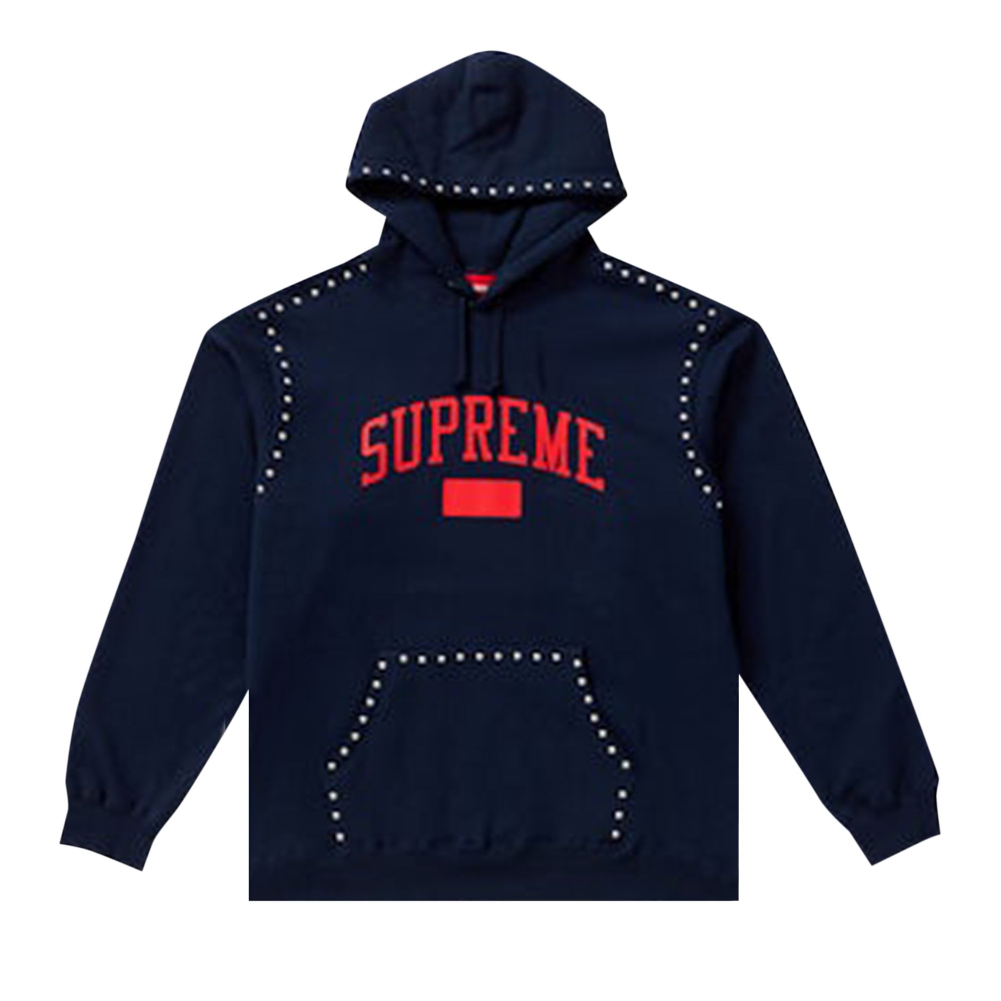 Pre-owned Supreme Studded Hooded Sweatshirt 'navy' | Blue | Men's Size L
