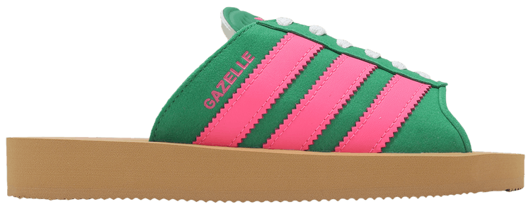 ■adidas■ Gazelle Beach Green Pink JQ7443 Buy Wmns Gazelle Beach Slides 'Court Green Lucid Pink