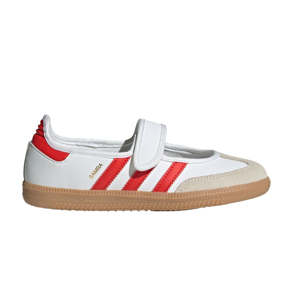 adidas Samba Jane J 'White Red Gum' | Kid's Size 5.5 - JR7435
