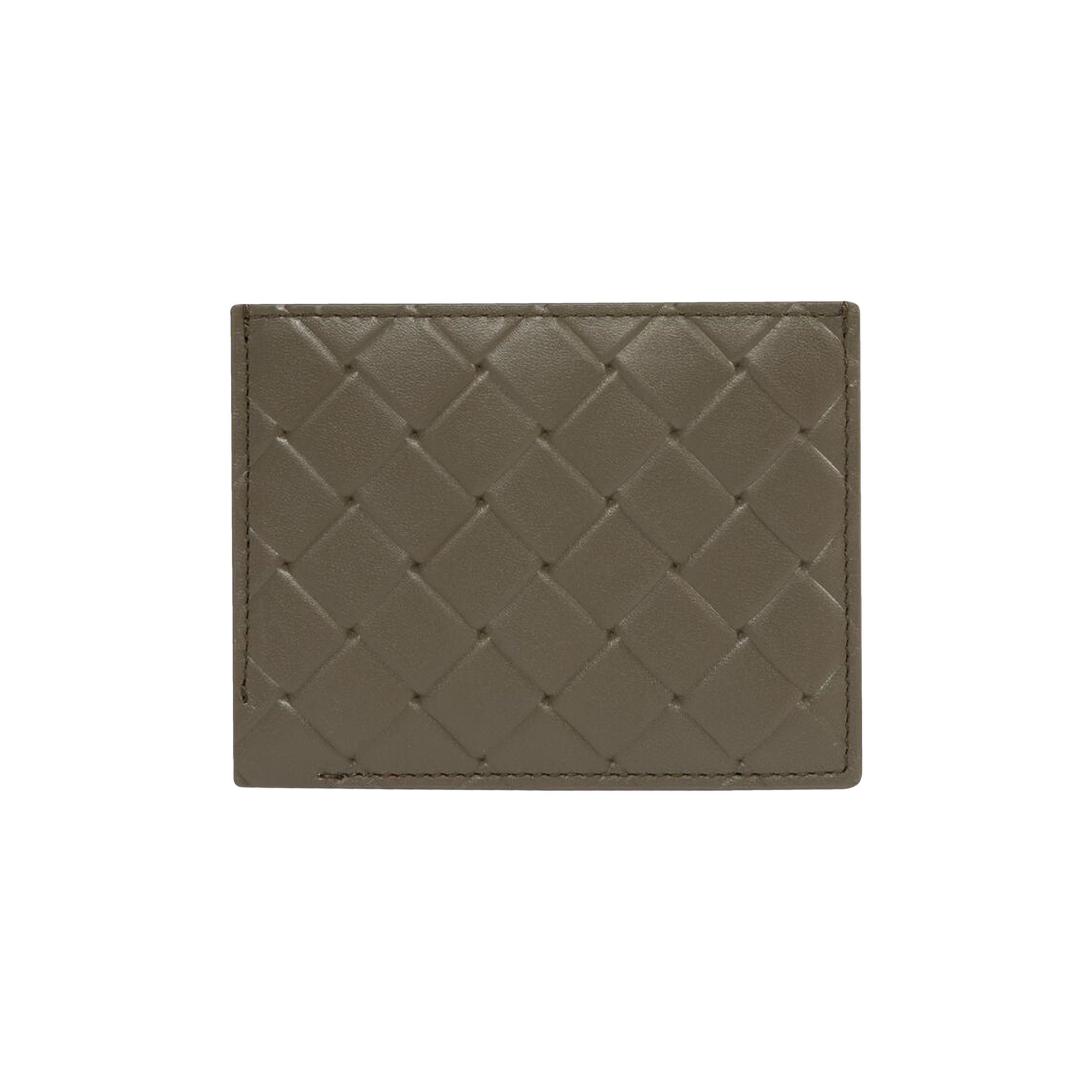Pre-owned Bottega Veneta Intrecciato Stamp Credit Card Case 'cypress/silver' | Green | Men's Size Onesize