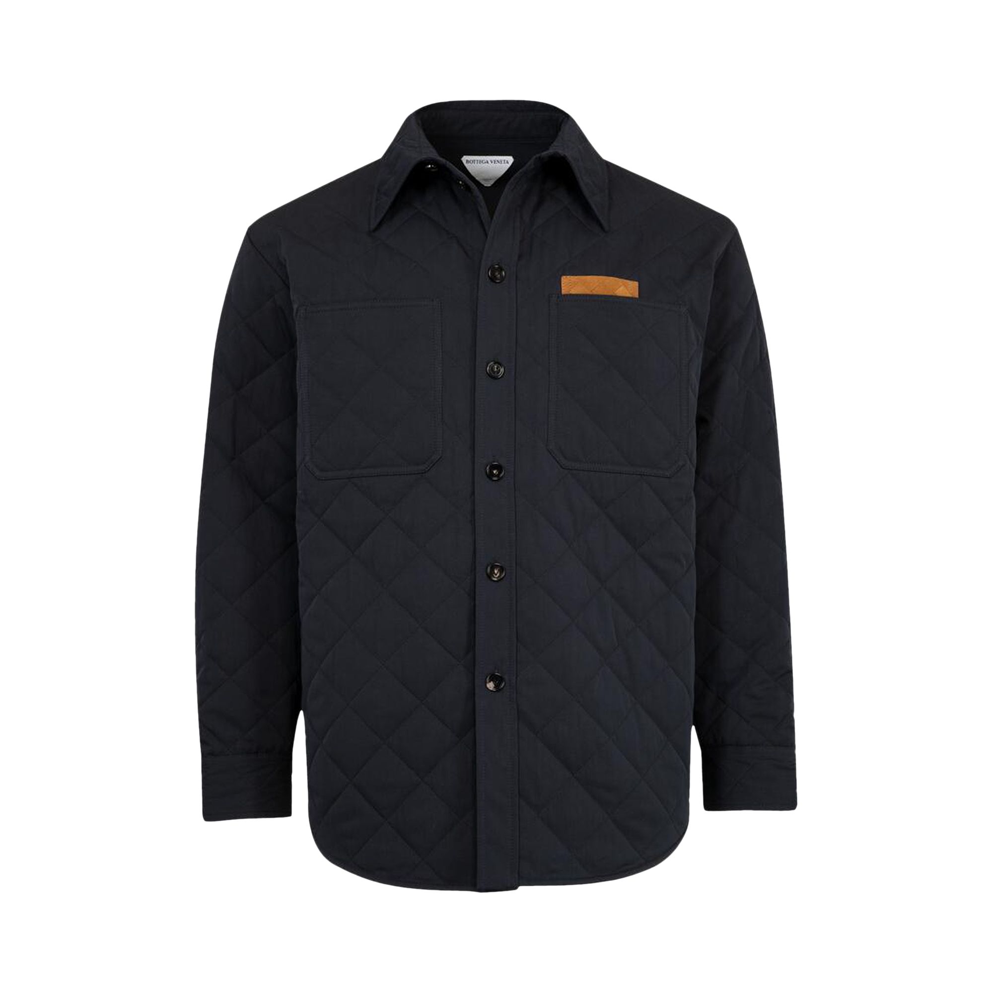 Pre-owned Bottega Veneta Quilted Padded Technical Overshirt 'midnight Blue' | Men's Size 48