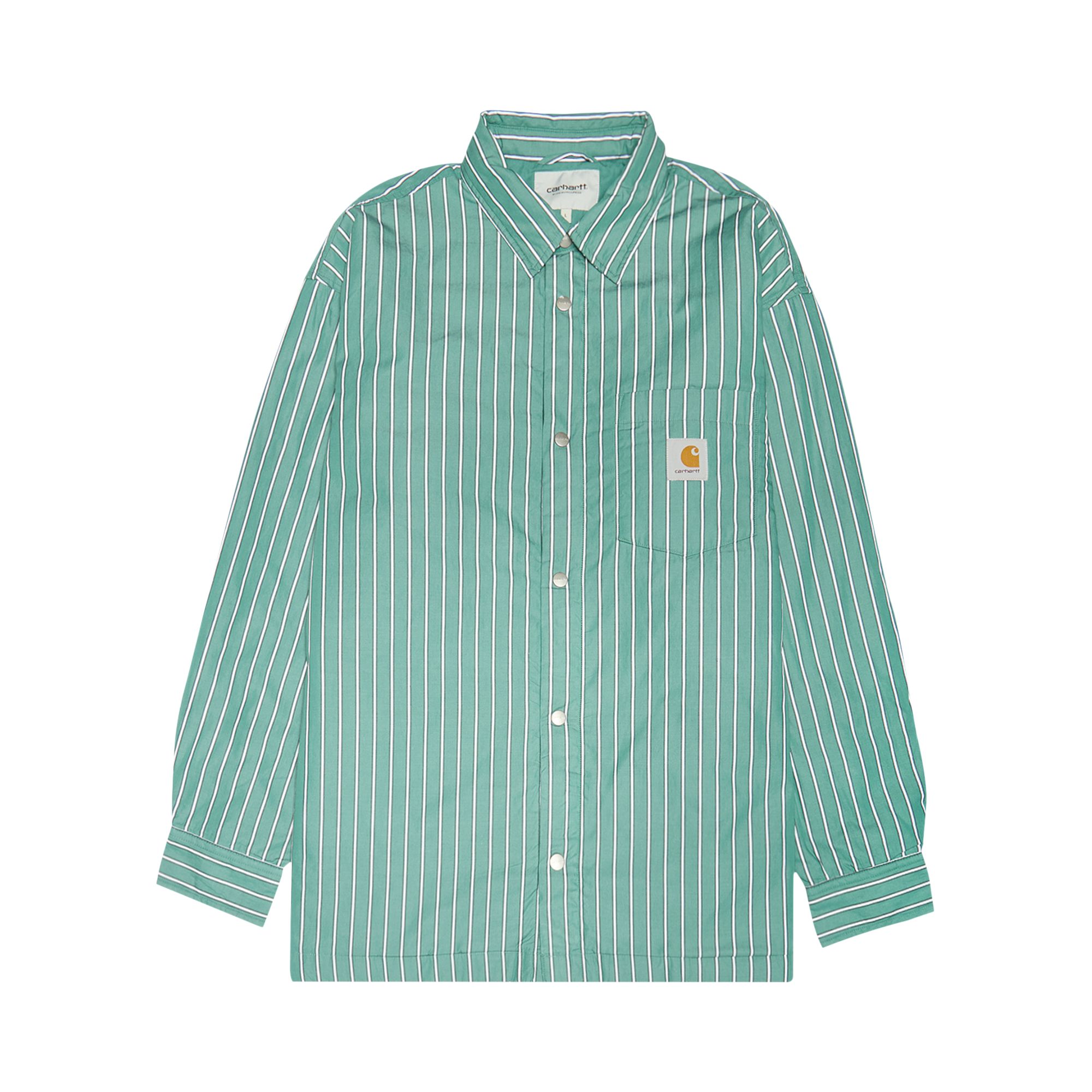 Pre-owned Carhartt Wip Grimsby Shirt Jacket 'saguaro' | Green | Men's Size M