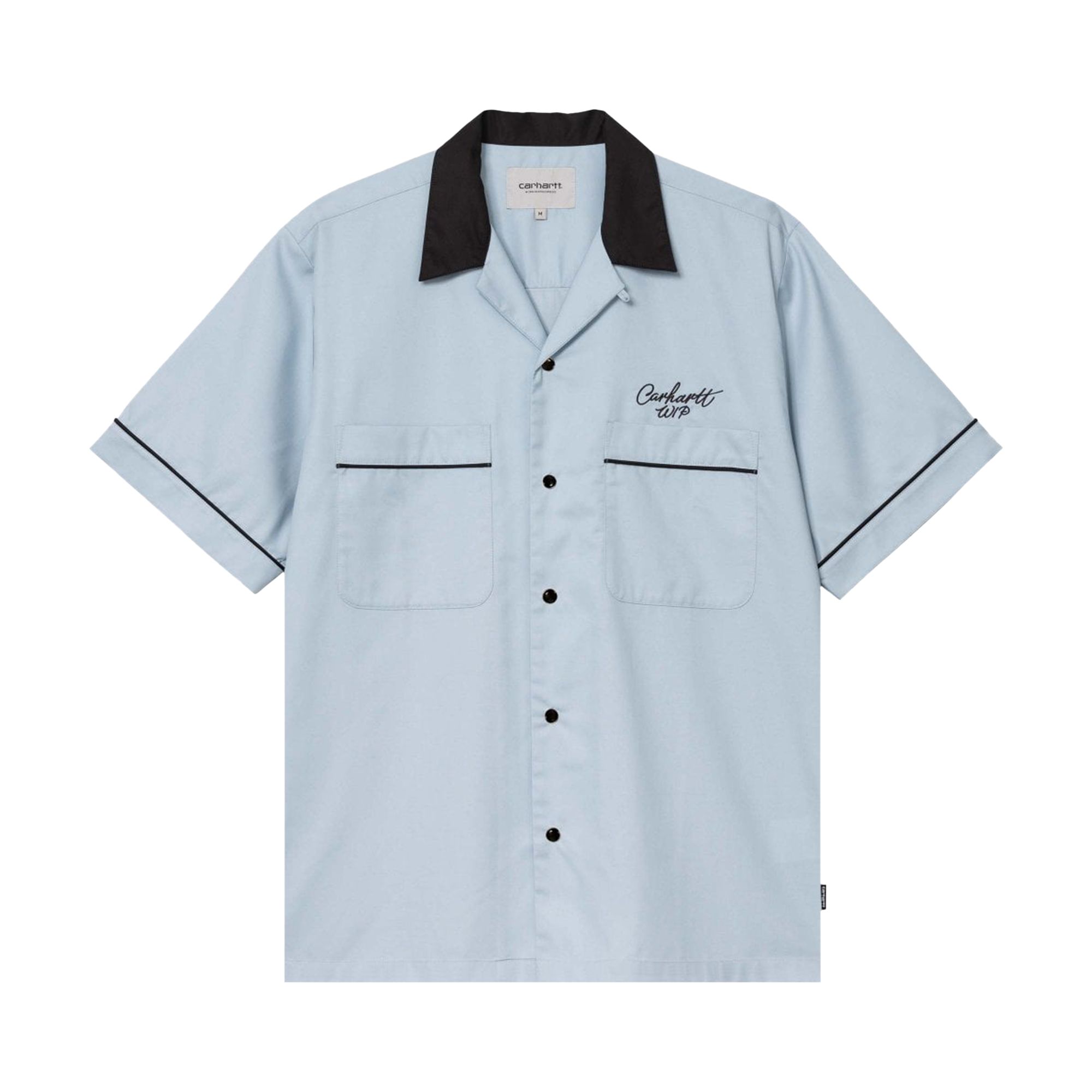 Pre-owned Carhartt Wip Short-sleeve Bowl Shirt 'blue Fog/black' | Men's Size S