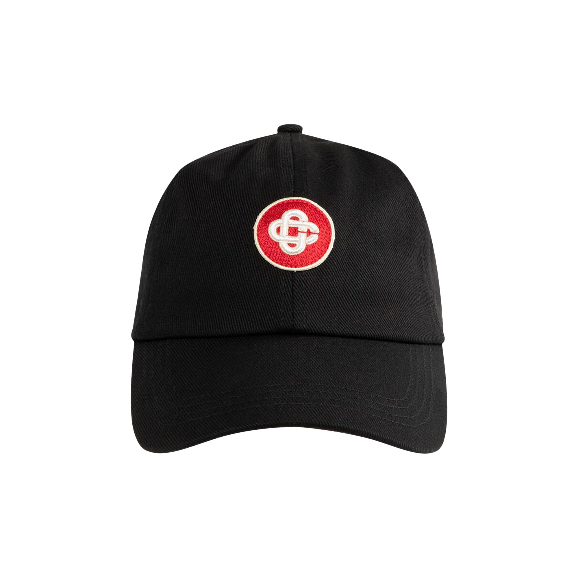 Pre-owned Casablanca Logo Round Embroidered Patch Cap 'black' | Men's Size Onesize